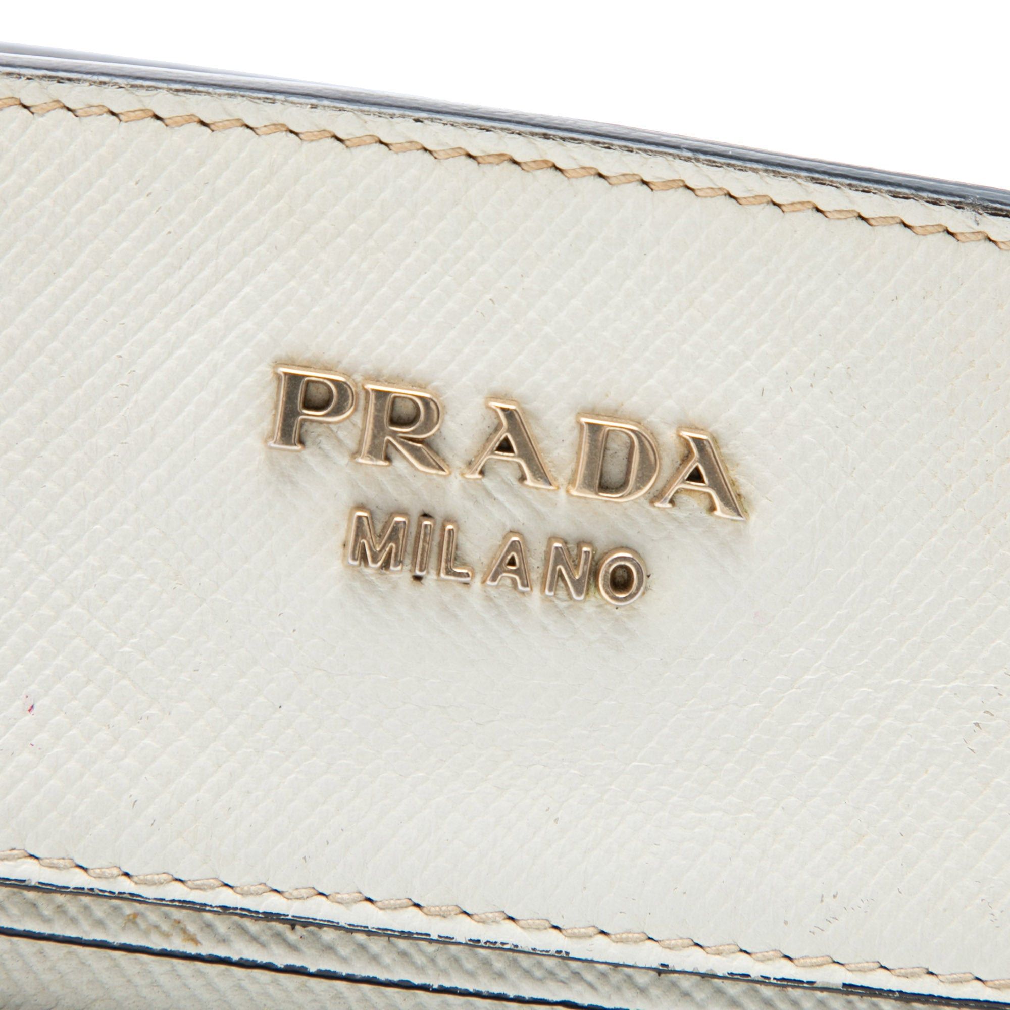 Prada Bicolor Saffiano Cuir Trimmed Canvas Satchel Size ONE SIZE - 5 Thumbnail