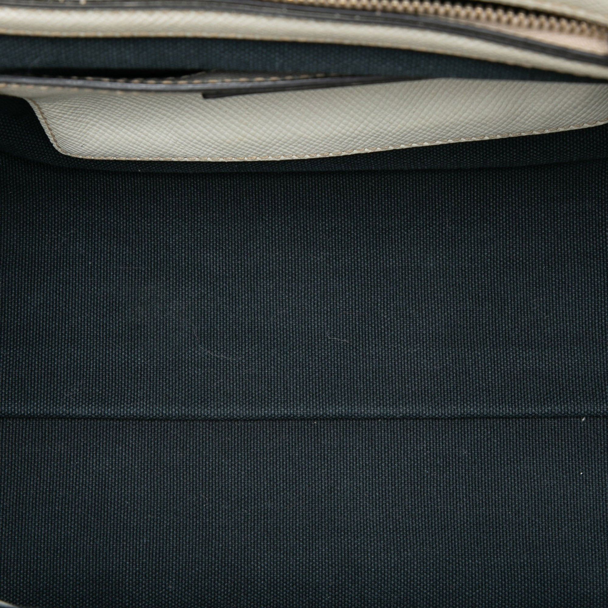 Prada Bicolor Saffiano Cuir Trimmed Canvas Satchel Size ONE SIZE - 4 Thumbnail