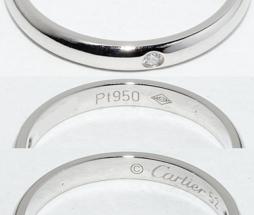 Cartier Cartier Cartier 1895 Wedding Ring Pt950 Diamond Ring Size 52 Precious Metal Ring B40577 DUTY FREE for USA Size ONE SIZE - 5 Thumbnail