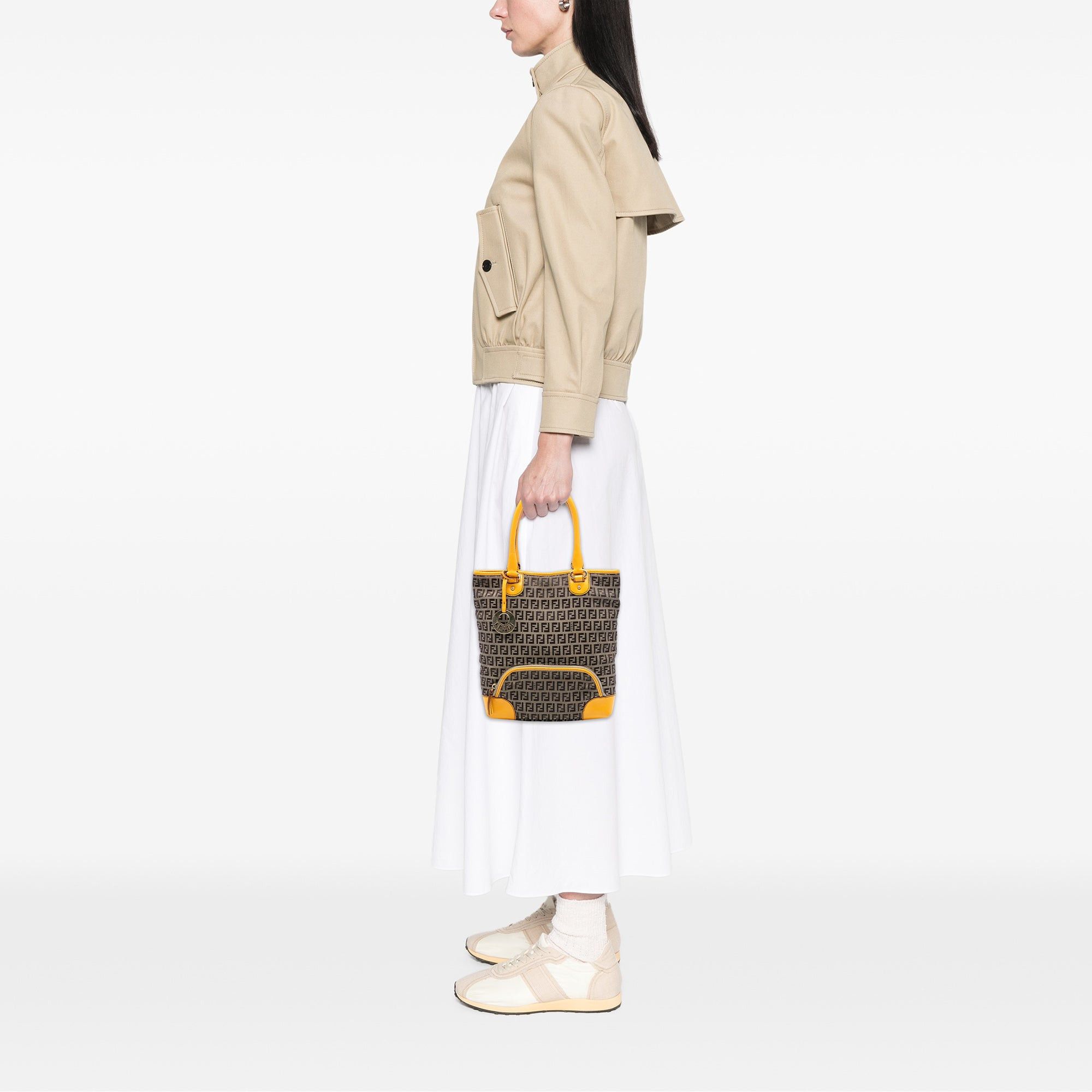 Fendi Zucchino Canvas Chef Front Pocket Shopping Tote Size ONE SIZE - 7 Thumbnail