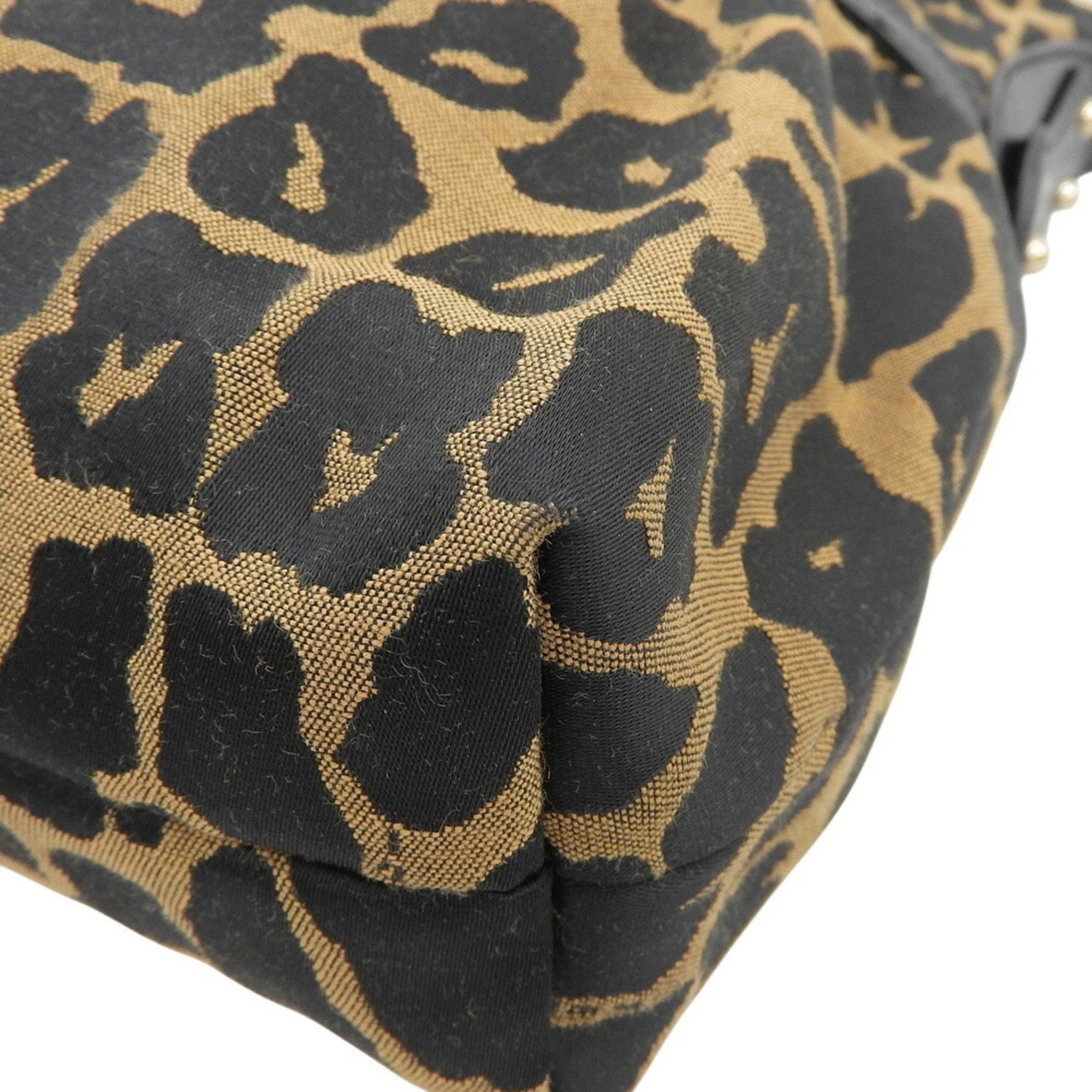 Fendi Fendi 8BR448-GT6 119-2354 Bag Canvas Leather Brown Black Leopard Print Size ONE SIZE - 4 Thumbnail