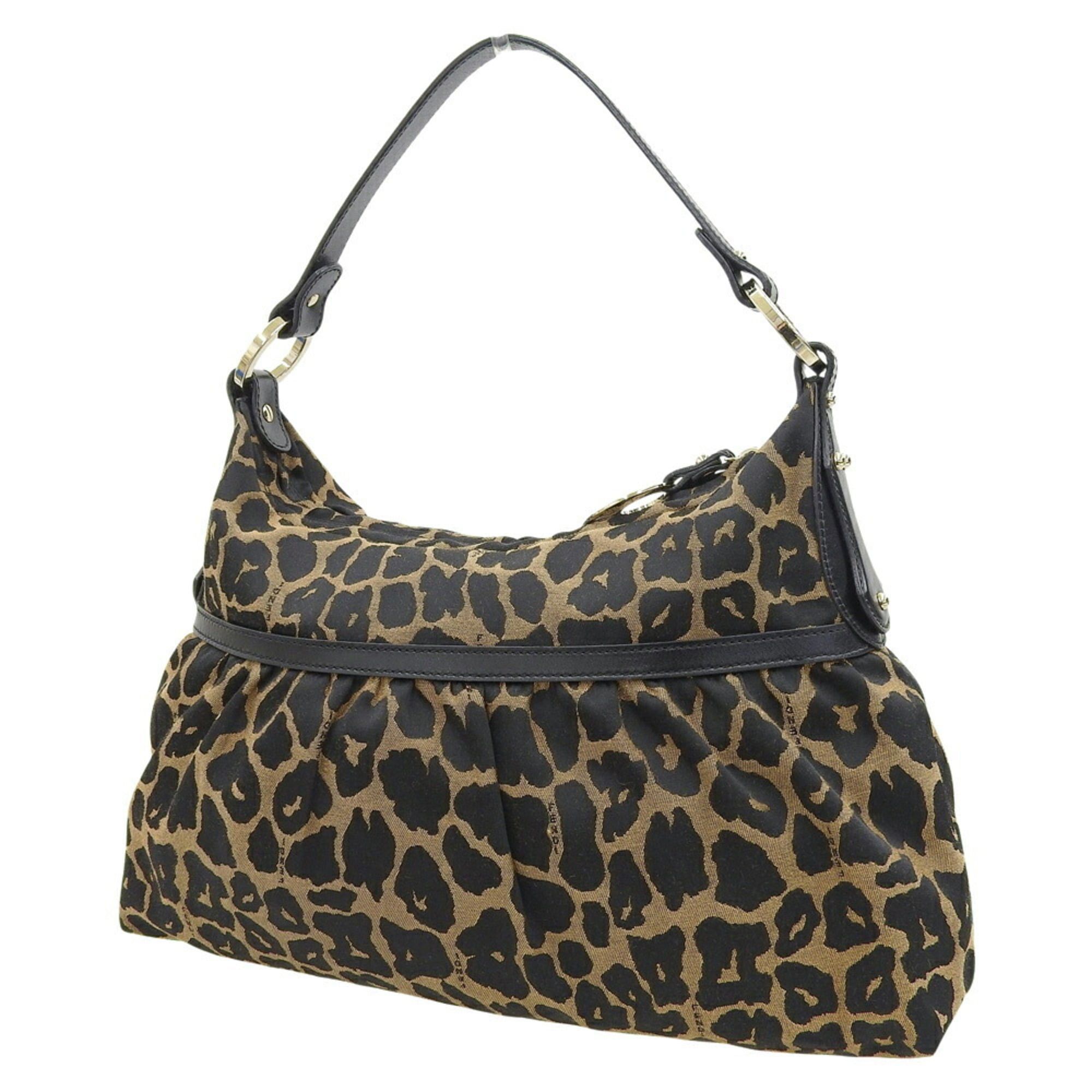 Fendi Fendi 8BR448-GT6 119-2354 Bag Canvas Leather Brown Black Leopard Print Size ONE SIZE - 2 Thumbnail