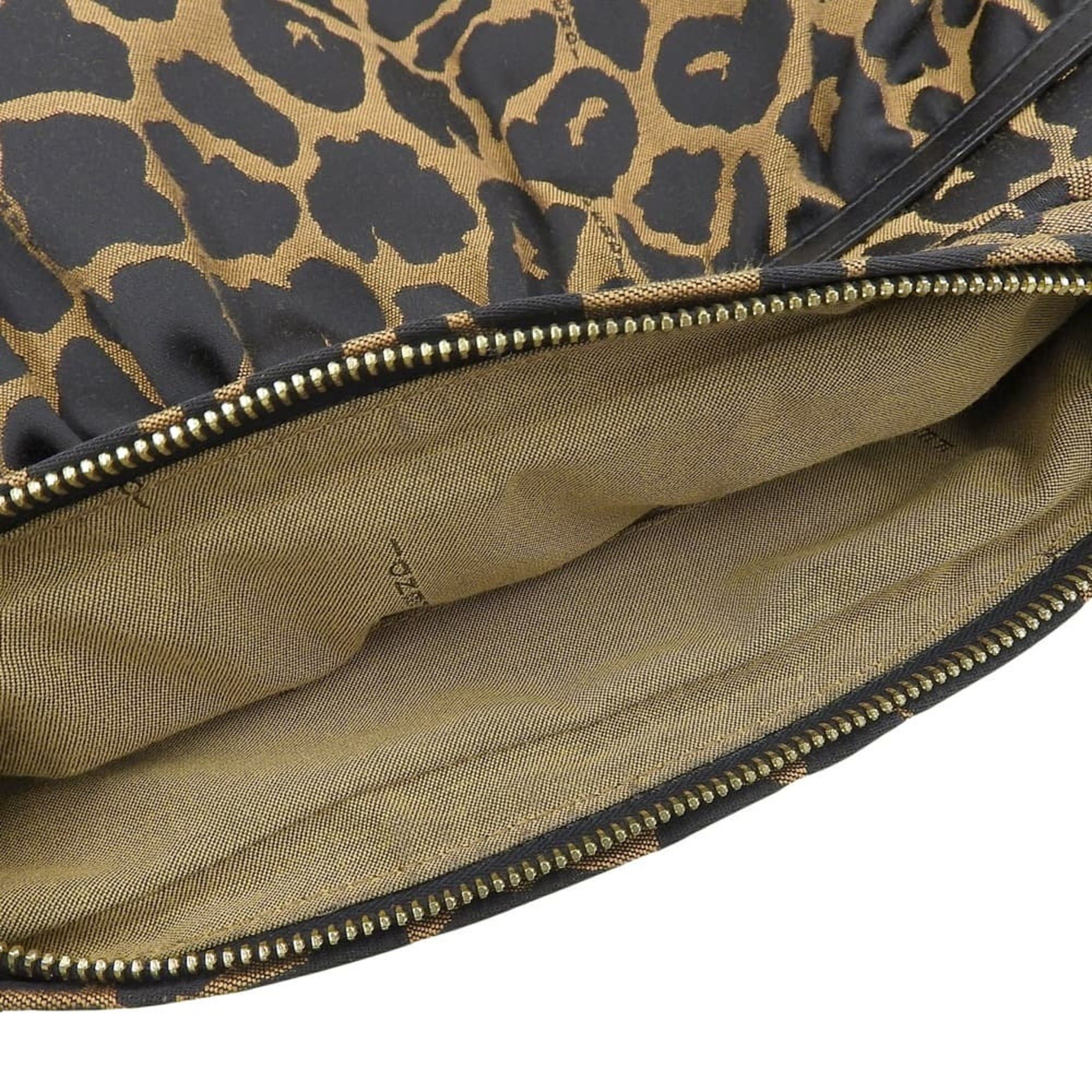 Fendi Fendi 8BR448-GT6 119-2354 Bag Canvas Leather Brown Black Leopard Print Size ONE SIZE - 9 Thumbnail
