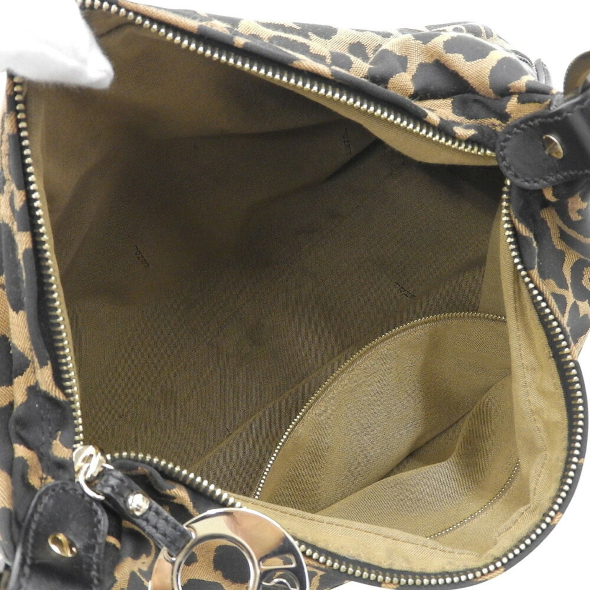 Fendi Fendi 8BR448-GT6 119-2354 Bag Canvas Leather Brown Black Leopard Print Size ONE SIZE - 3 Thumbnail