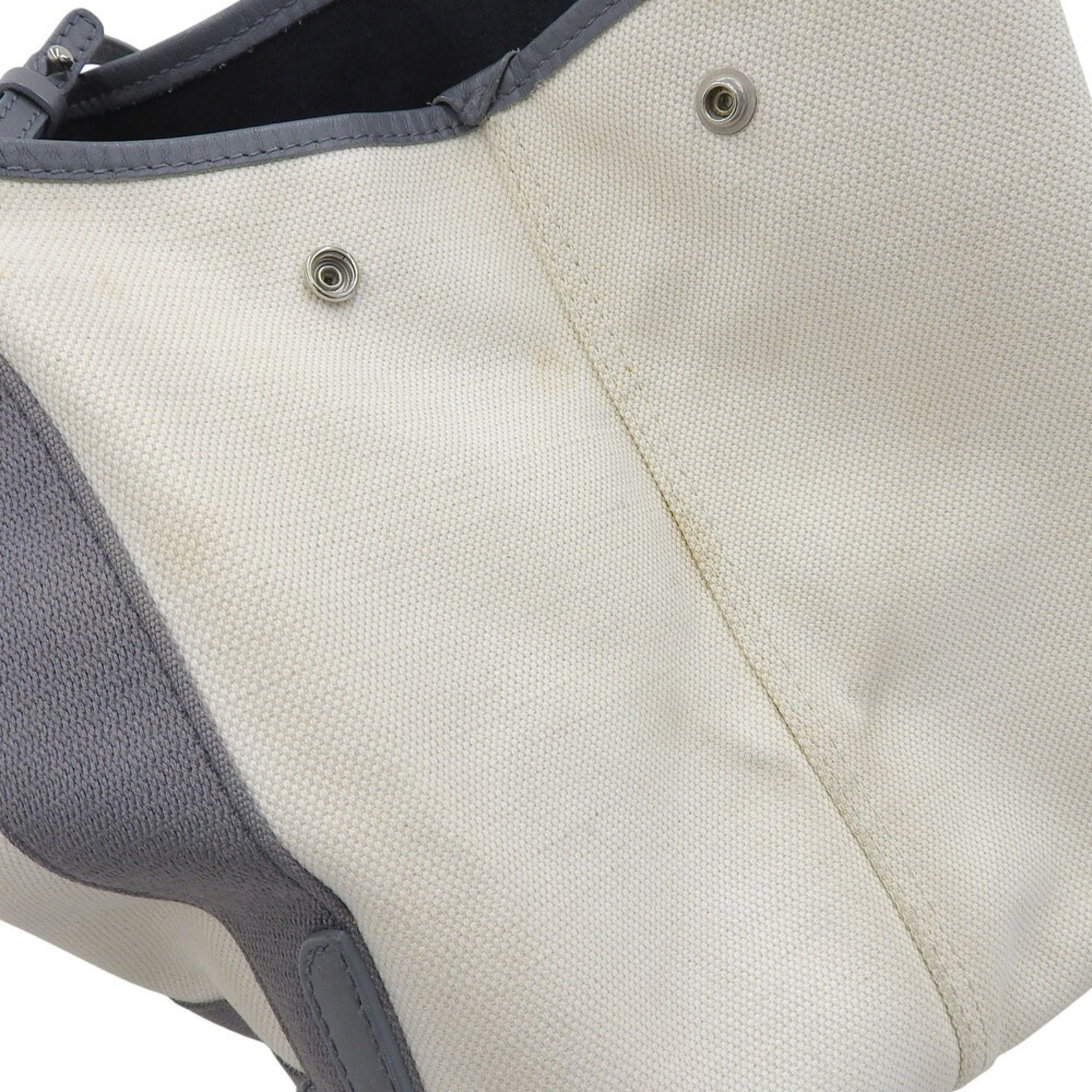 Balenciaga Balenciaga Navy Cabas S 339933 1381 V 002123 Hand Tote Bag Canvas Leather White Gray Size ONE SIZE - 6 Thumbnail