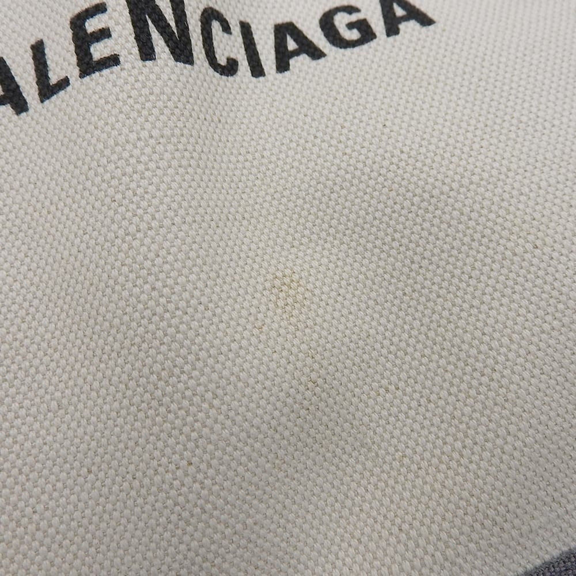 Balenciaga Balenciaga Navy Cabas S 339933 1381 V 002123 Hand Tote Bag Canvas Leather White Gray Size ONE SIZE - 5 Thumbnail