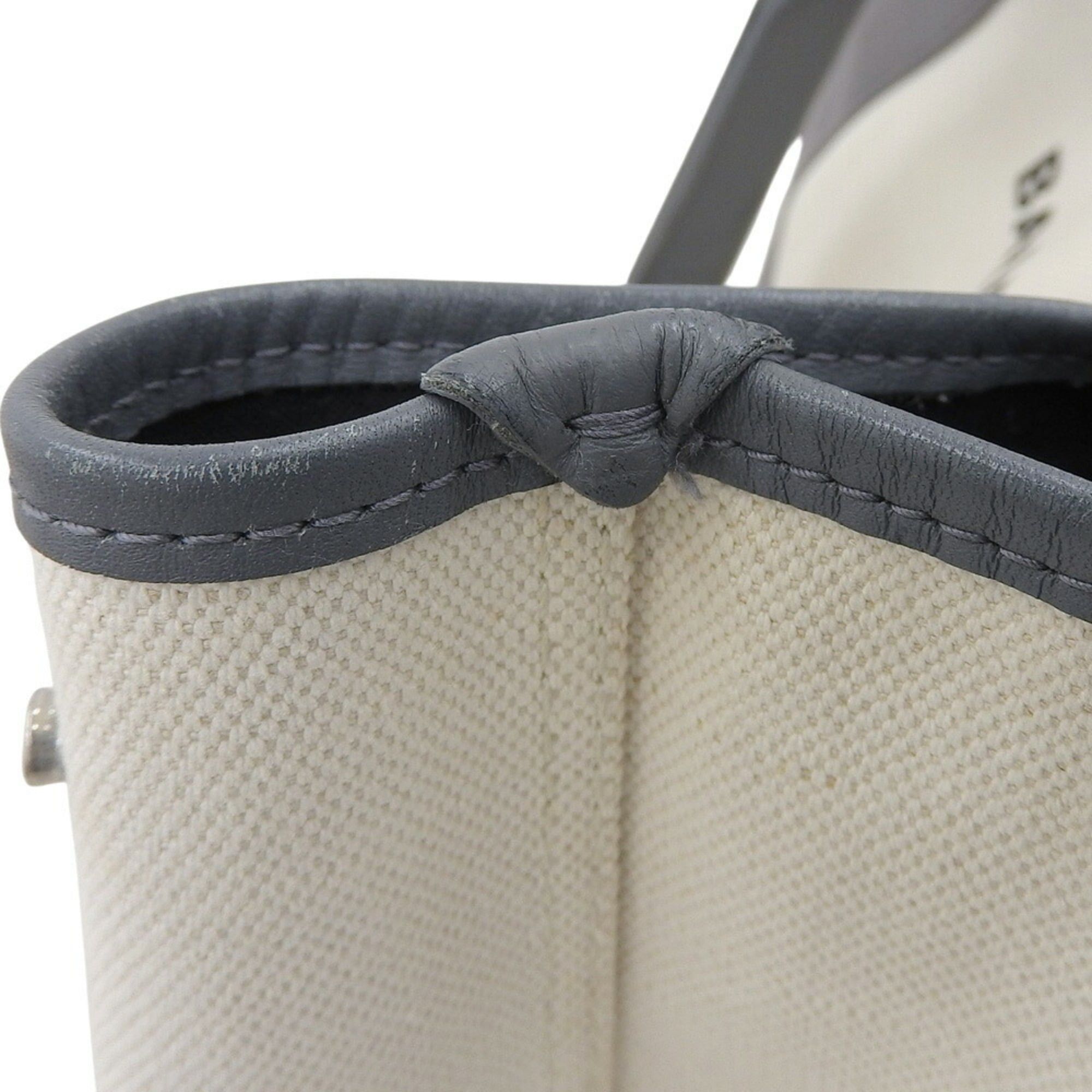 Balenciaga Balenciaga Navy Cabas S 339933 1381 V 002123 Hand Tote Bag Canvas Leather White Gray Size ONE SIZE - 9 Thumbnail