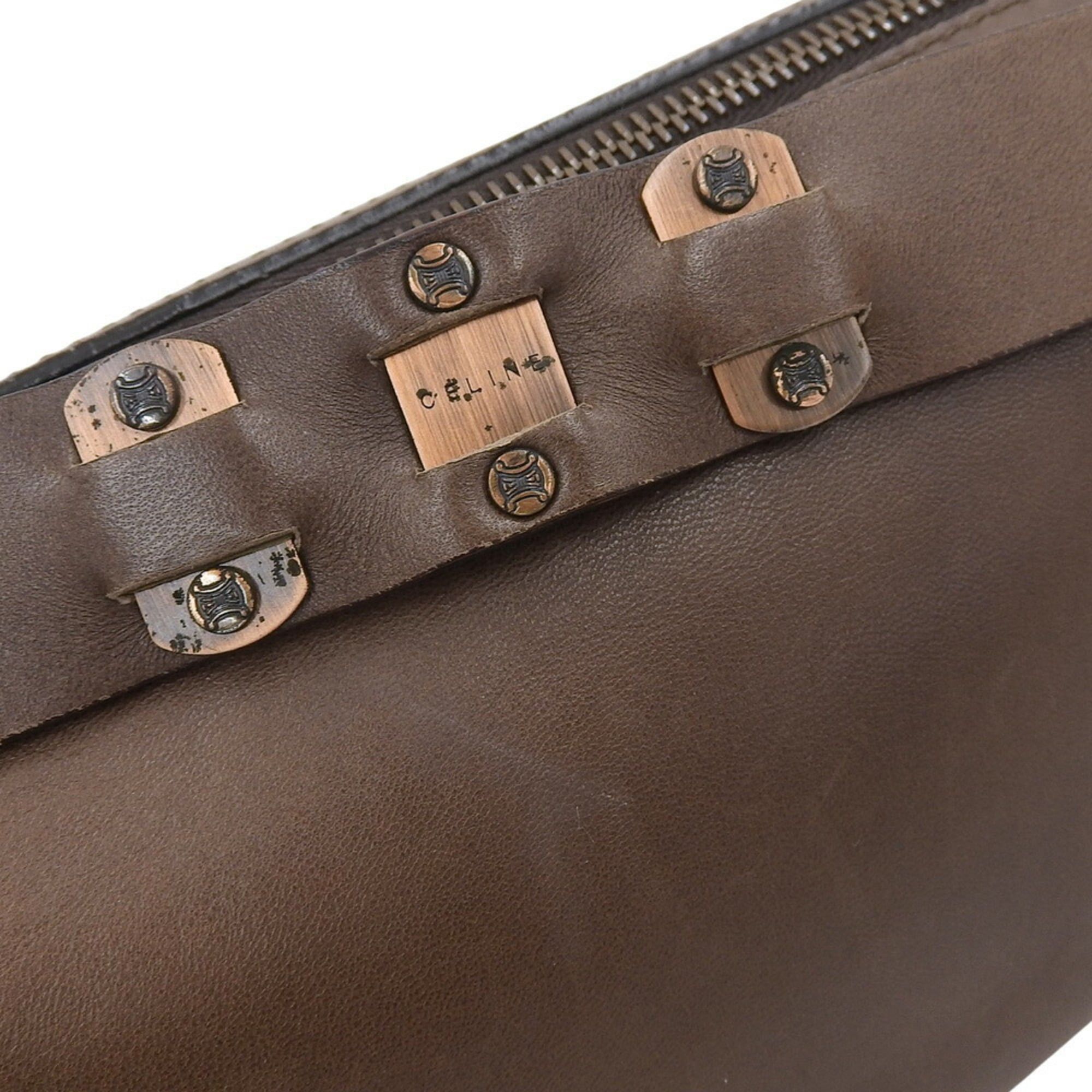 Celine Celine CE00 32 Leather Bag in Dark Brown Size ONE SIZE - 6 Thumbnail