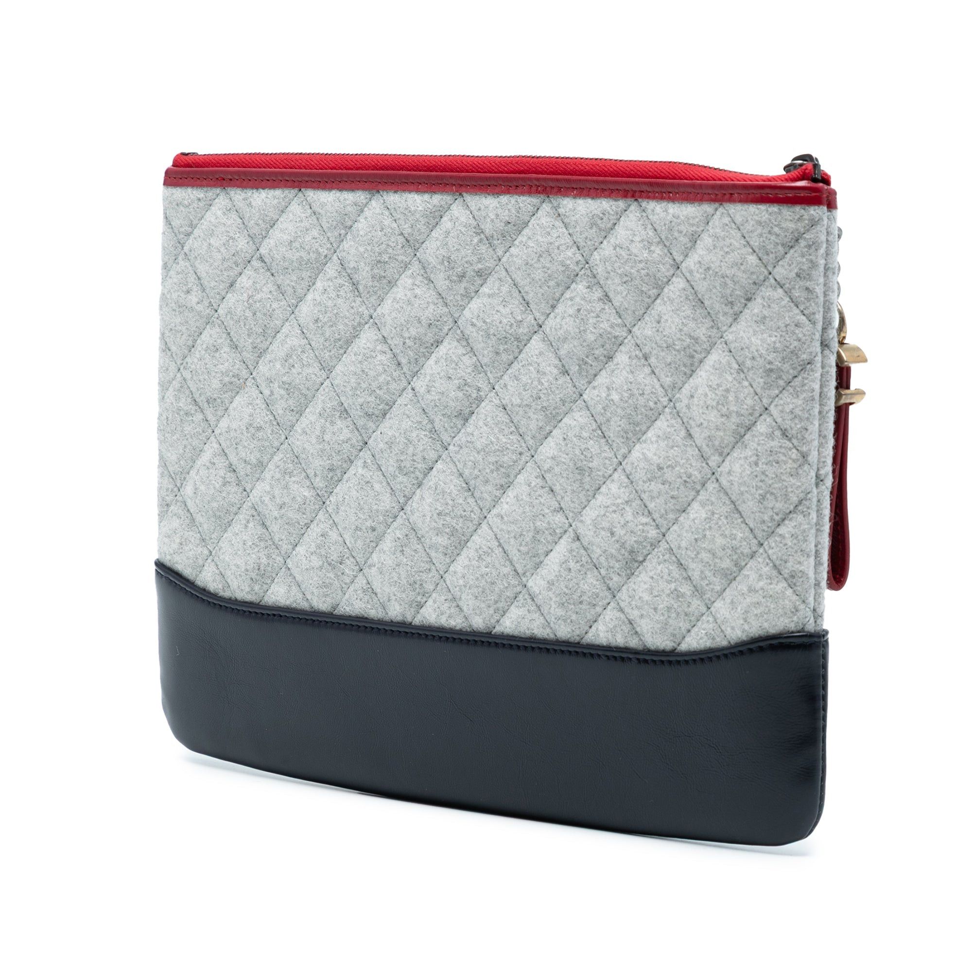 Chanel Medium Quilted Wool and Calfskin Gabrielle O Case Clutch Size ONE SIZE - 2 Thumbnail