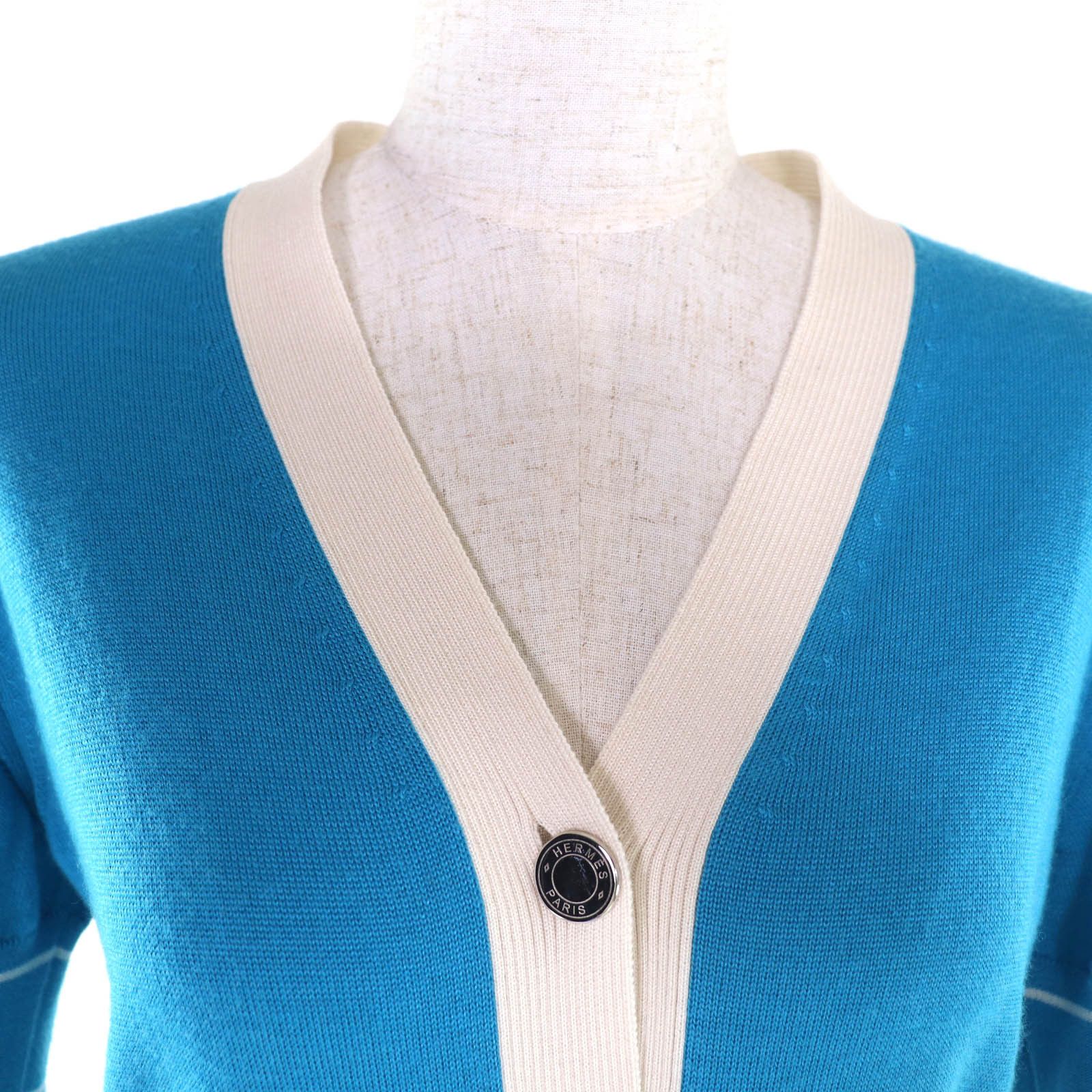 Hermes Hermes Hermès 38 Cashmere Silk Cardigan Textile Tops DUTY FREE for USA Size ONE SIZE - 4 Thumbnail