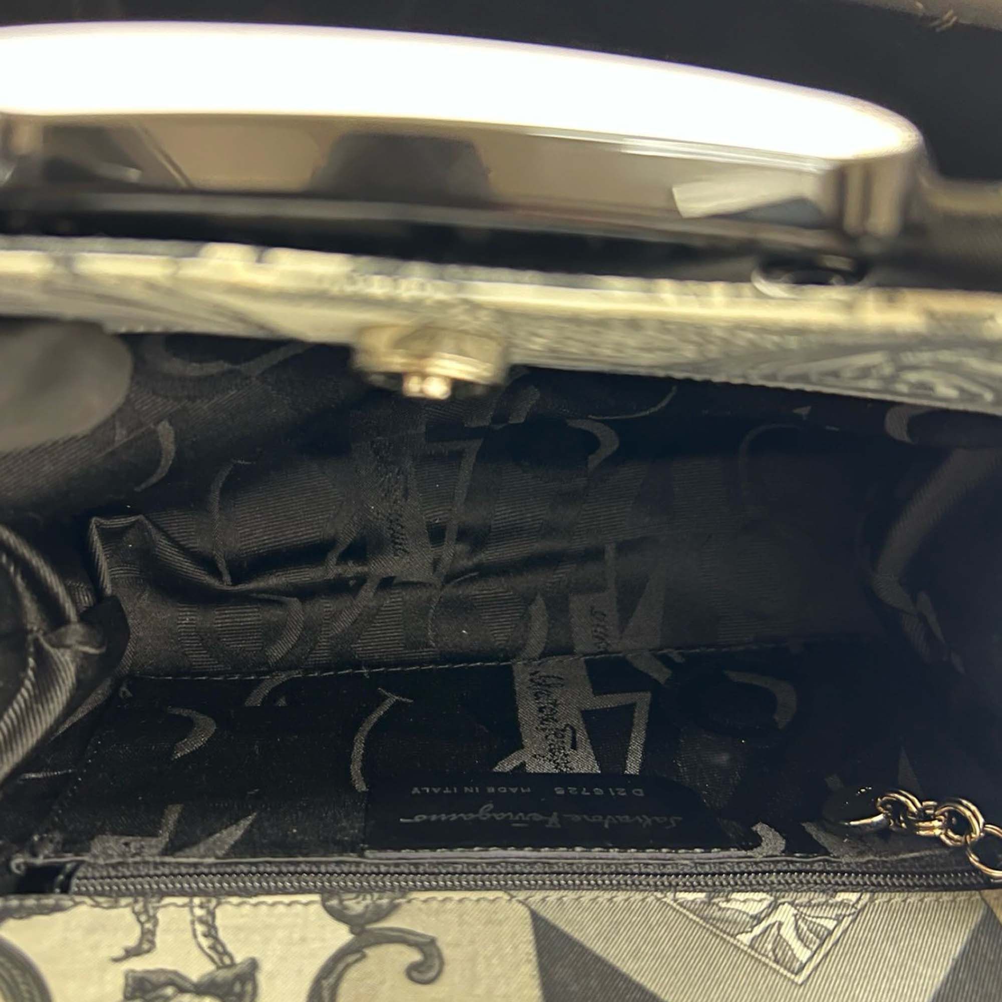 Salvatore Ferragamo Salvatore Ferragamo Printed Canvas Acrylic Top Handle Bag Size ONE SIZE - 3 Thumbnail