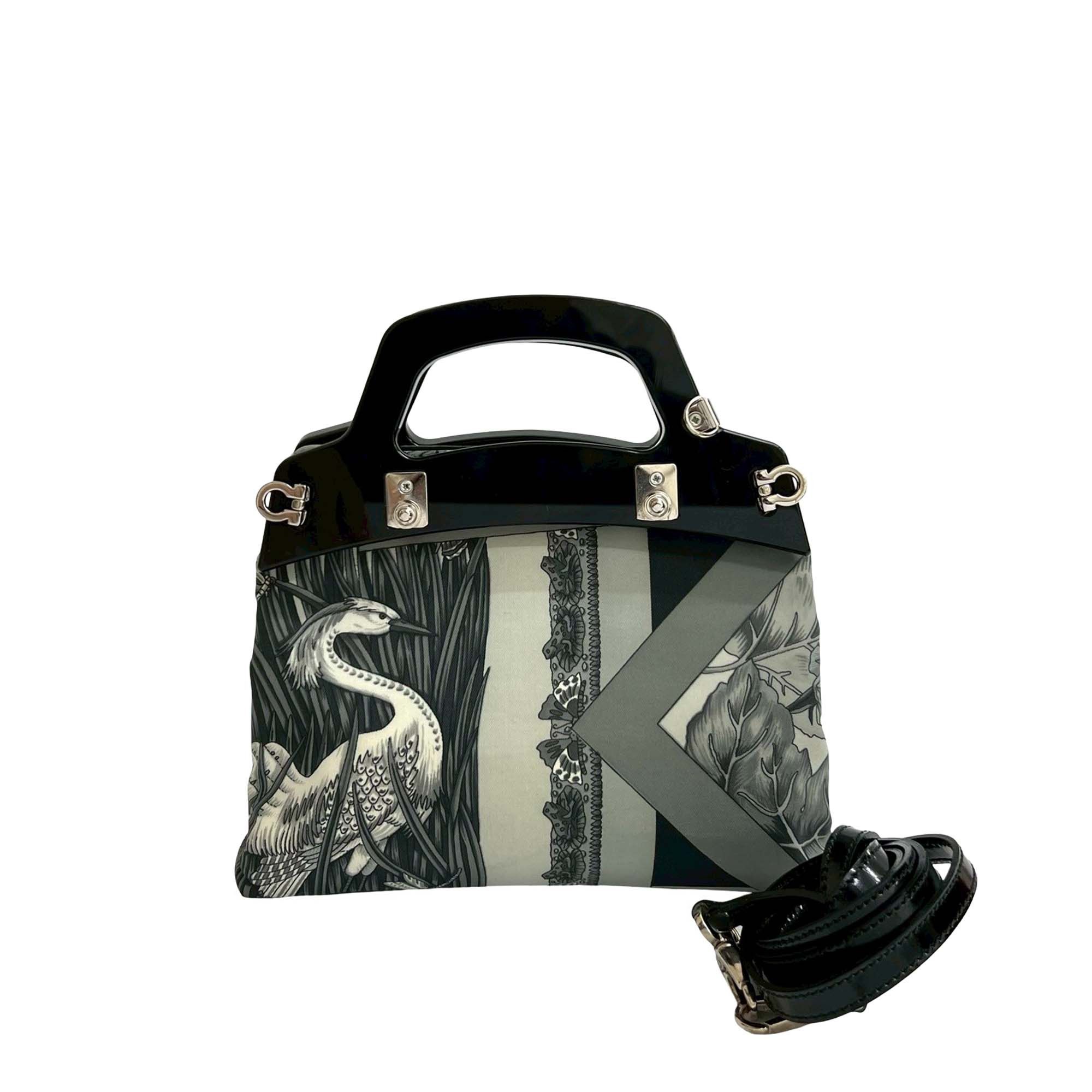 Salvatore Ferragamo Salvatore Ferragamo Printed Canvas Acrylic Top Handle Bag Size ONE SIZE - 9 Thumbnail