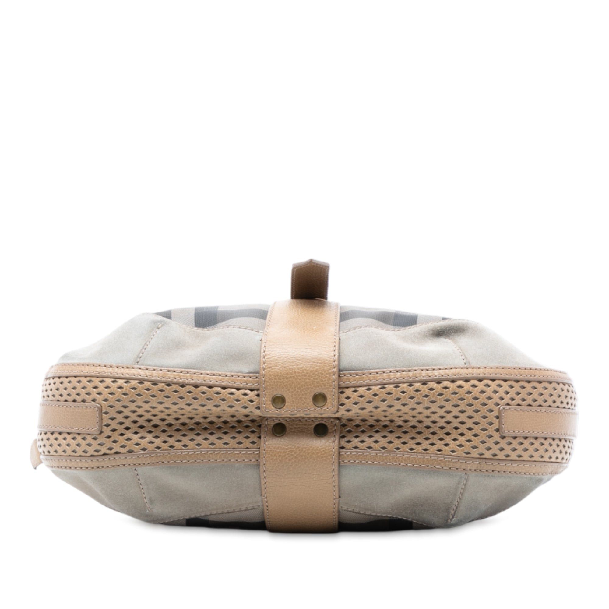 Burberry Smoke Check Coated Canvas Bartow Hobo Size ONE SIZE - 3 Thumbnail
