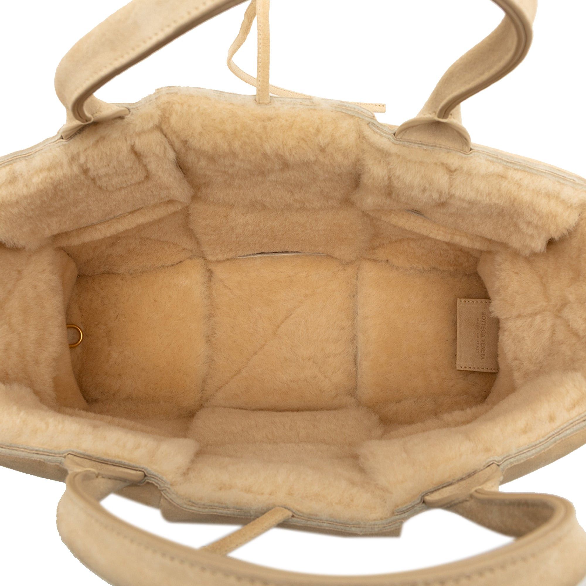 Bottega Veneta Small Suede and Shearling Maxi Intrecciato Arco Tote Size ONE SIZE - 4 Thumbnail