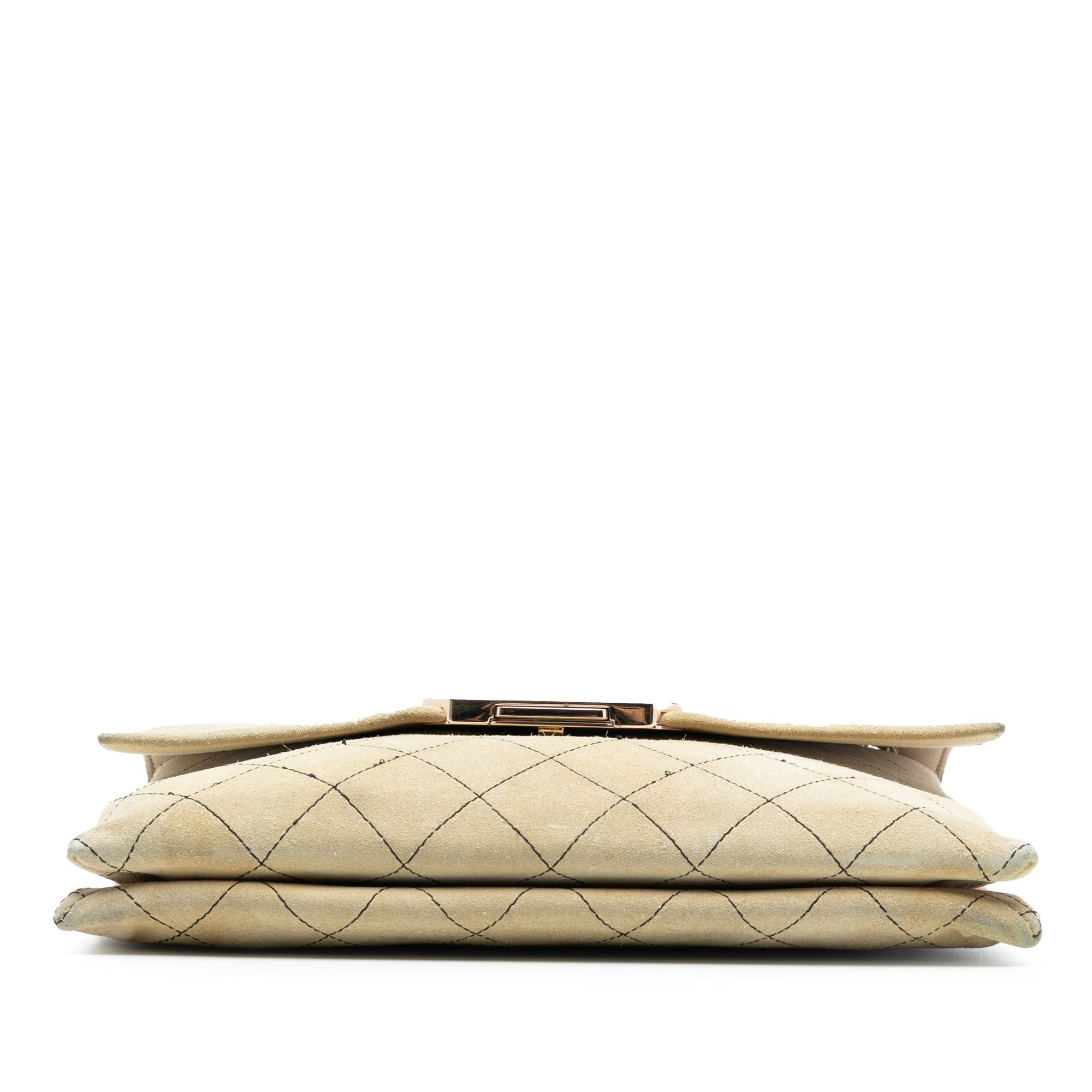 Chanel Quilted Suede Retro Label Flap Size ONE SIZE - 3 Thumbnail