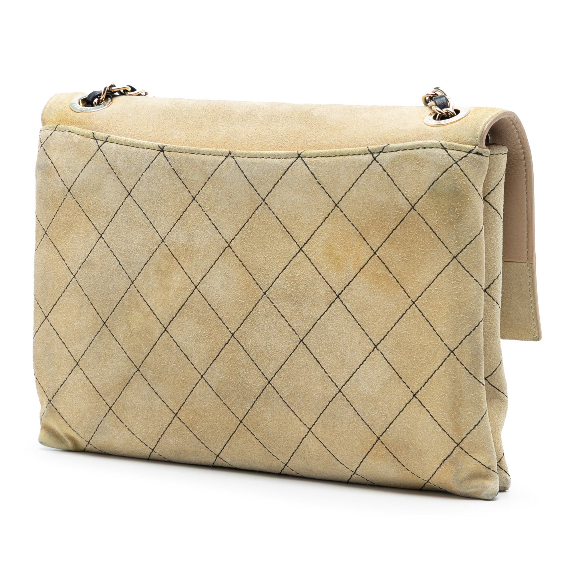 Chanel Quilted Suede Retro Label Flap Size ONE SIZE - 2 Thumbnail