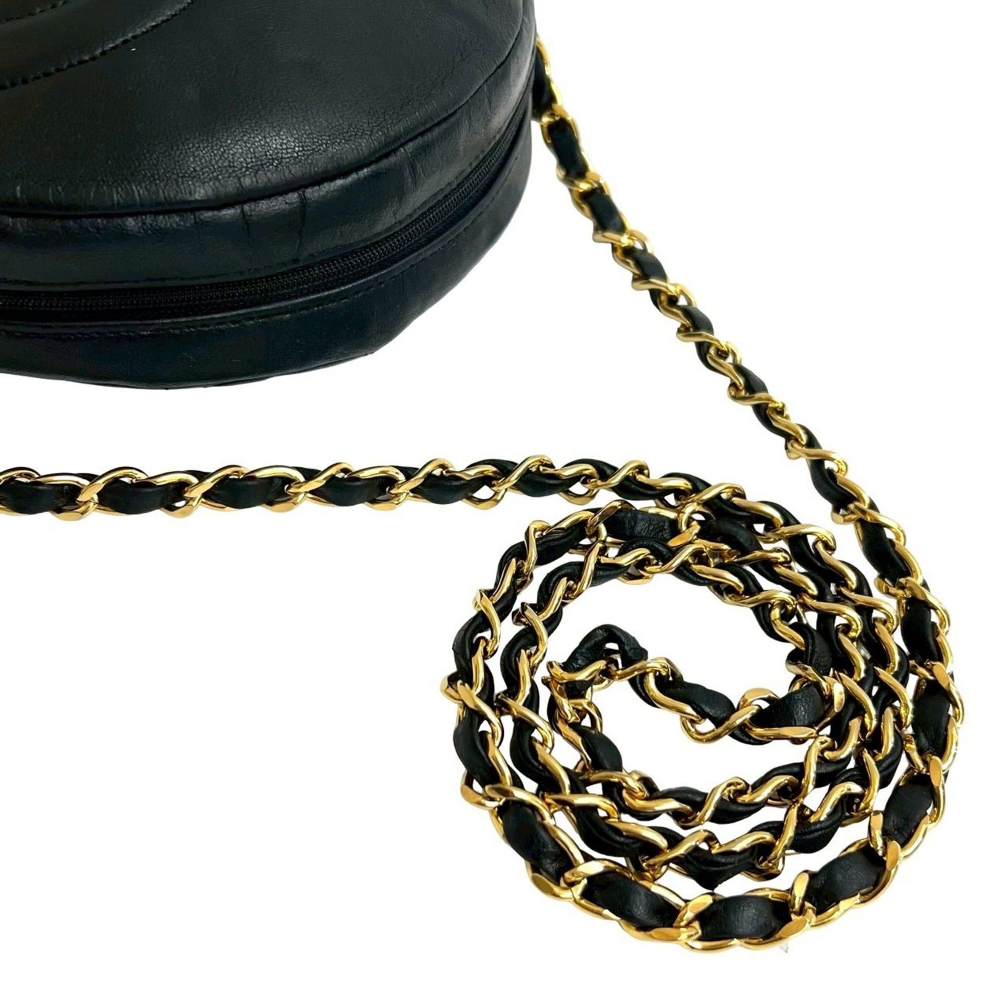Chanel CHANEL Matelasse Coco Mark Lambskin Chain Shoulder Bag Pochette Black 20034 Size ONE SIZE - 4 Thumbnail