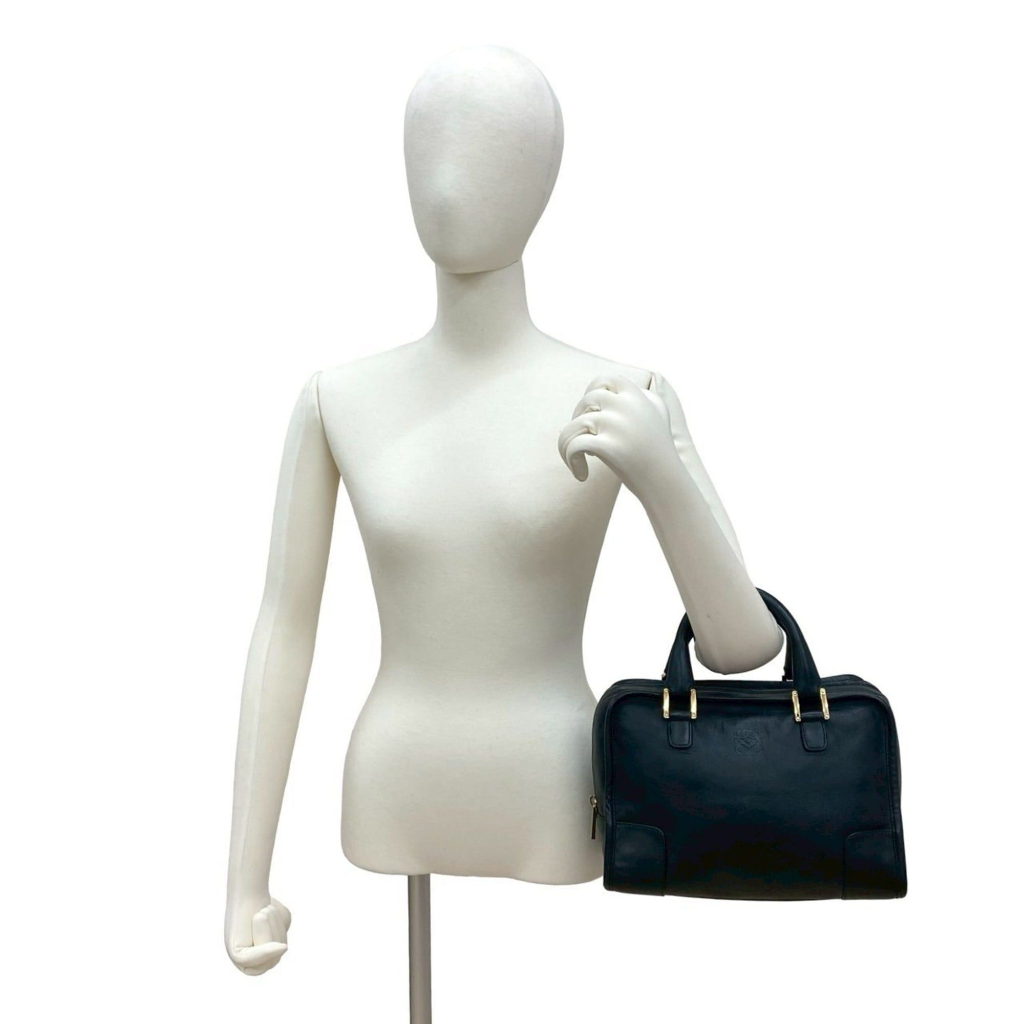 Loewe LOEWE Amazona 28 Anagram Leather Handbag, Mini Boston Bag, Tote Black, 31435 Size ONE SIZE - 2 Thumbnail