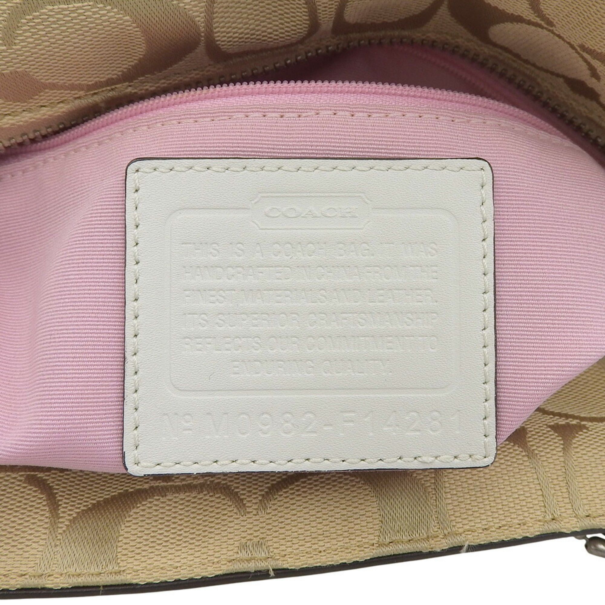 Coach Coach Signature Handbag F14281 Tote Bag Canvas/Leather Beige/White Size ONE SIZE - 10 Thumbnail