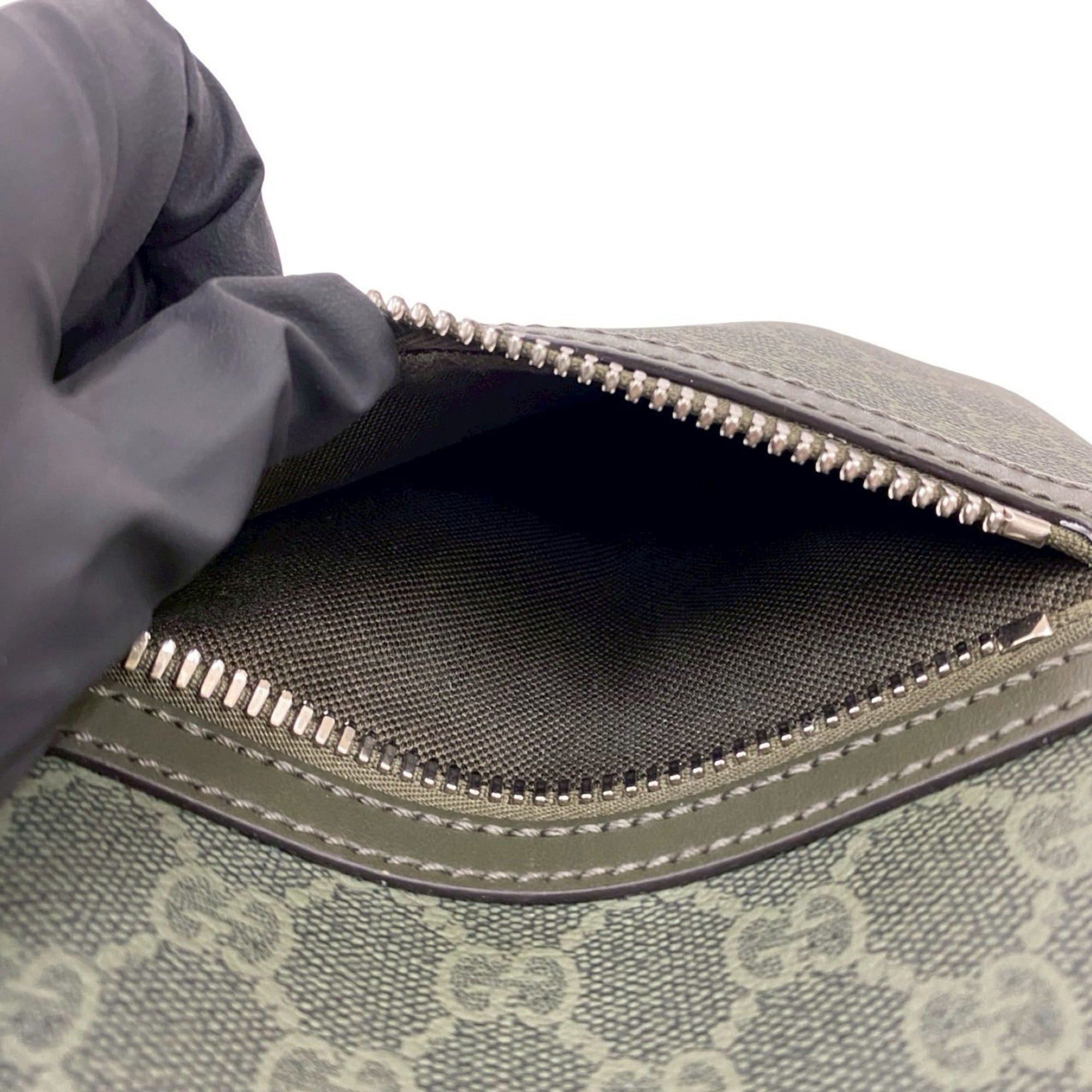 Gucci GUCCI GG Pattern Small Messenger Bag Leather Shoulder Sacoche Green 1675b Size ONE SIZE - 10 Thumbnail