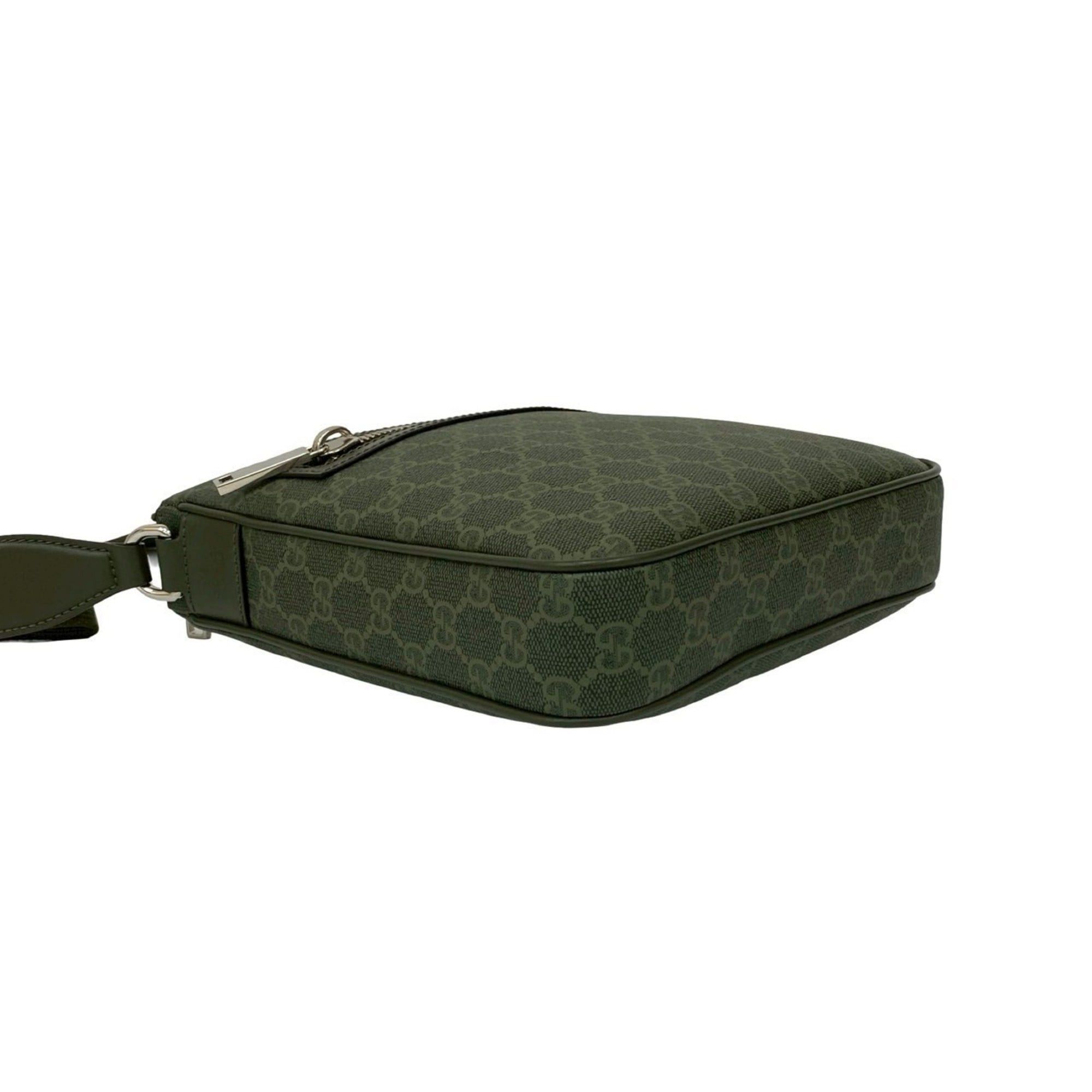 Gucci GUCCI GG Pattern Small Messenger Bag Leather Shoulder Sacoche Green 1675b Size ONE SIZE - 7 Thumbnail