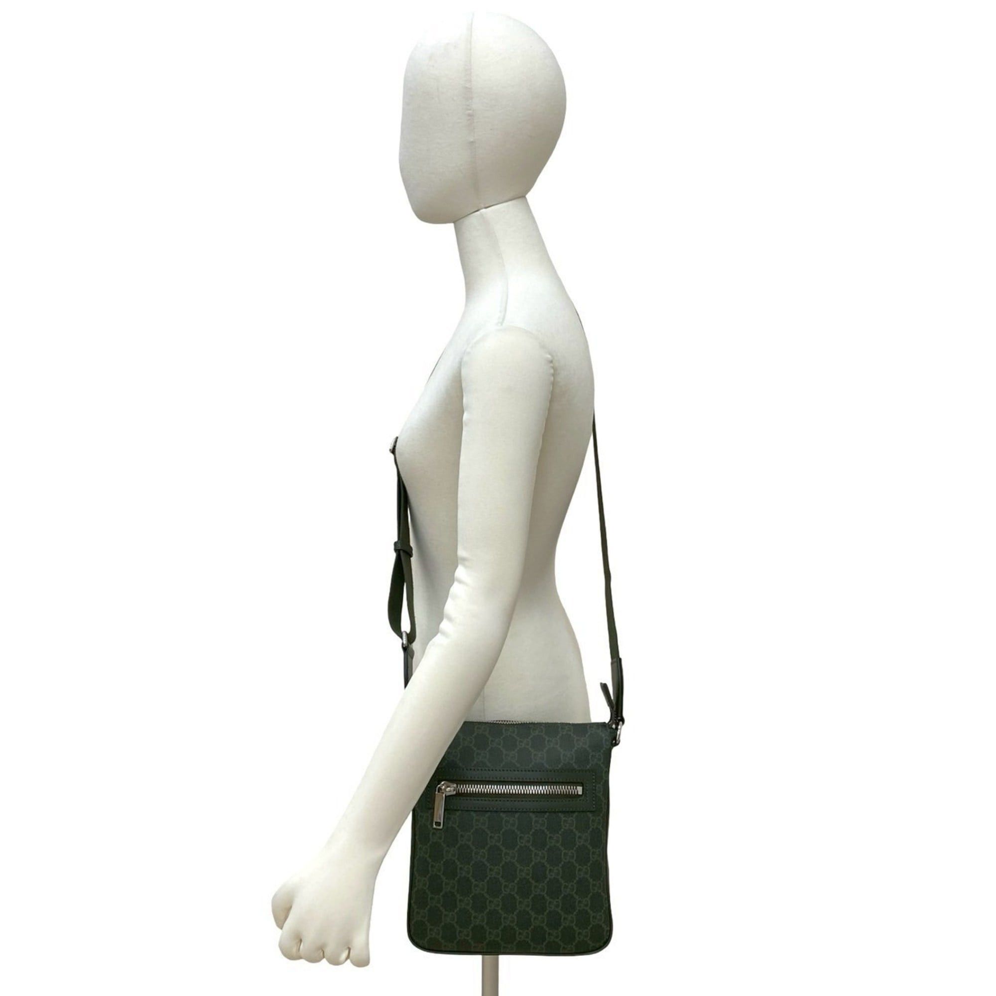 Gucci GUCCI GG Pattern Small Messenger Bag Leather Shoulder Sacoche Green 1675b Size ONE SIZE - 2 Thumbnail