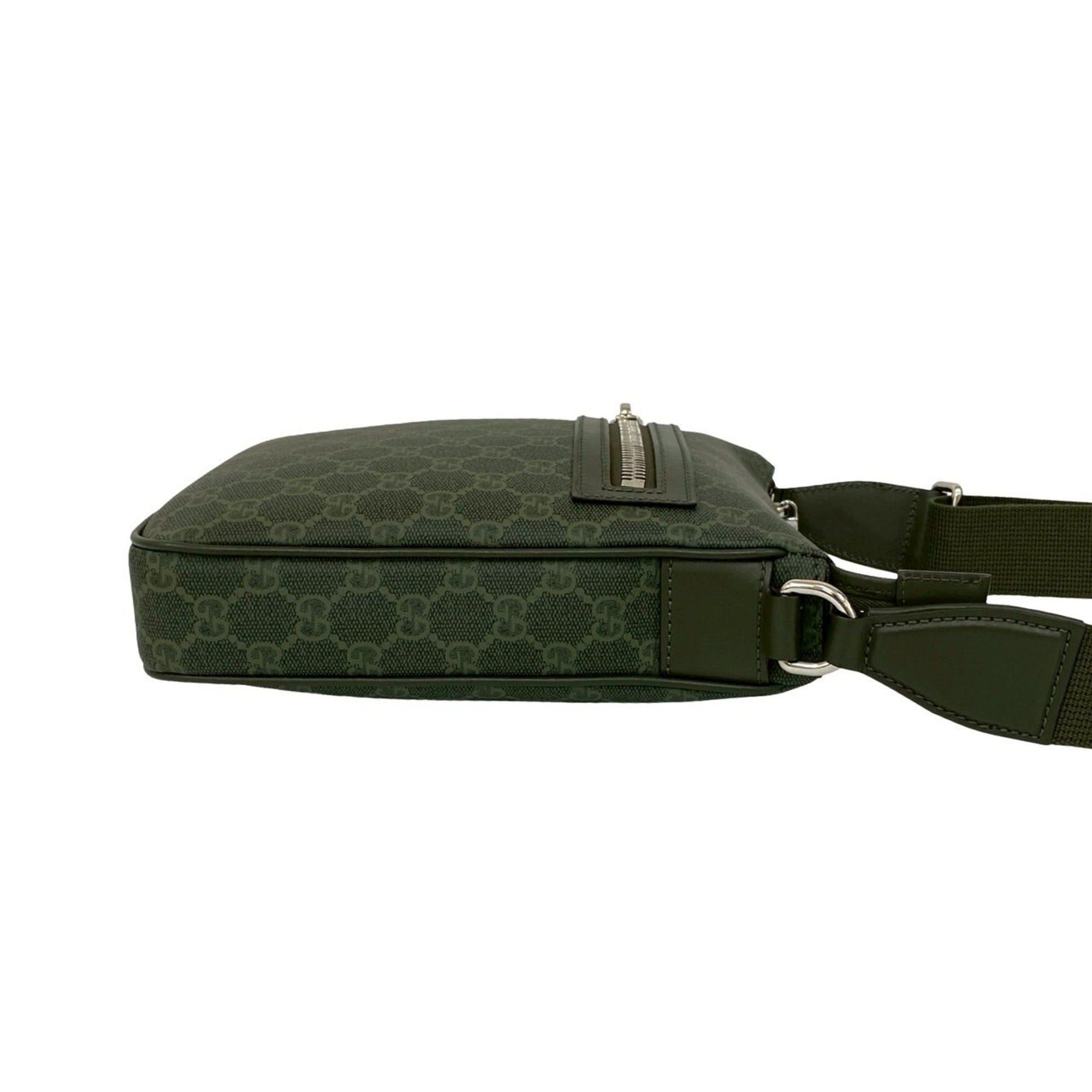 Gucci GUCCI GG Pattern Small Messenger Bag Leather Shoulder Sacoche Green 1675b Size ONE SIZE - 6 Thumbnail