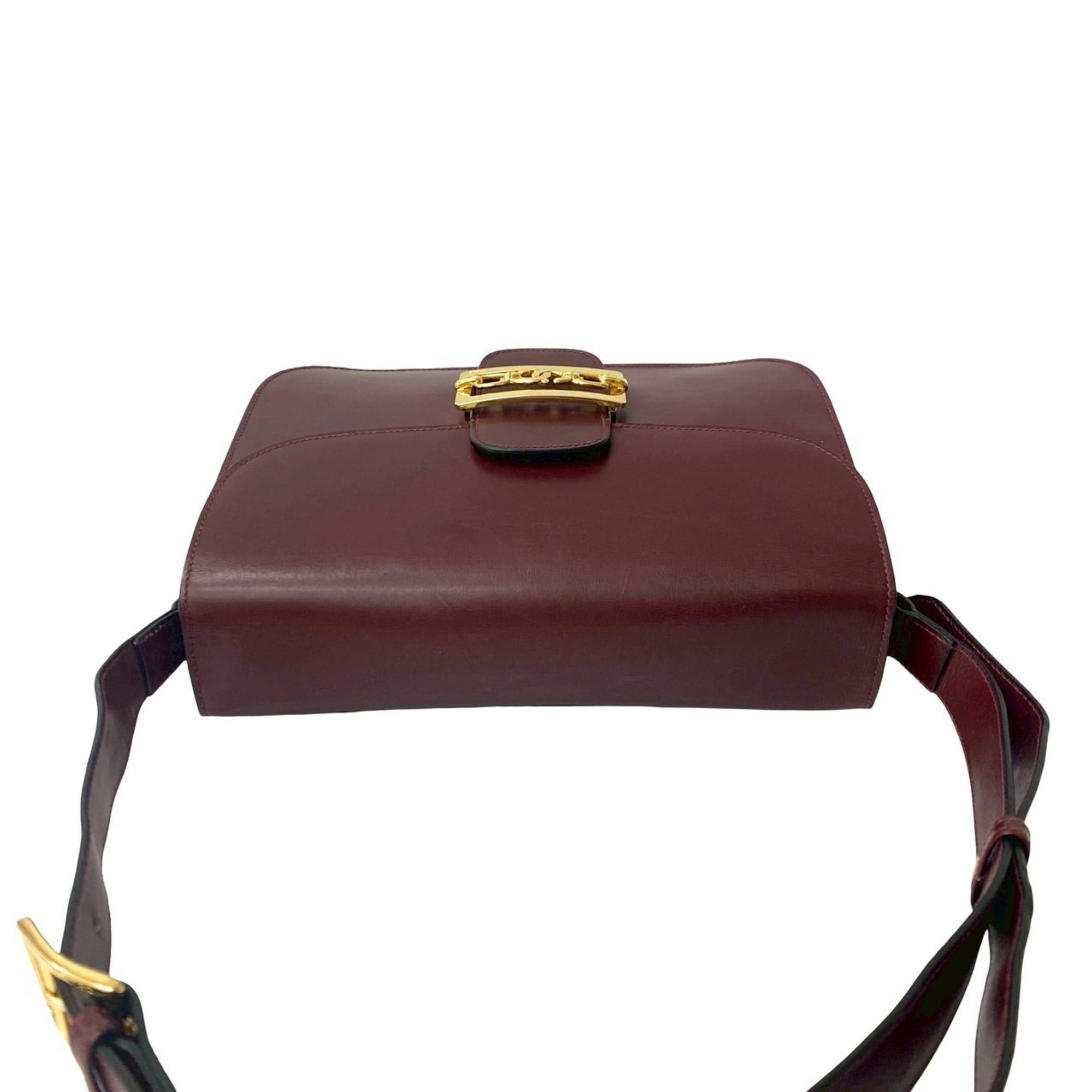 Celine CELINE Calf Leather Semi-Shoulder Bag, Bordeaux, 35930 Size ONE SIZE - 4 Thumbnail