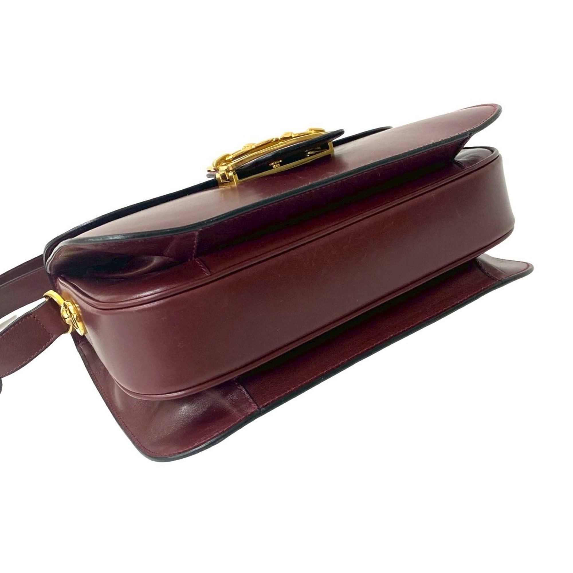 Celine CELINE Calf Leather Semi-Shoulder Bag, Bordeaux, 35930 Size ONE SIZE - 7 Thumbnail