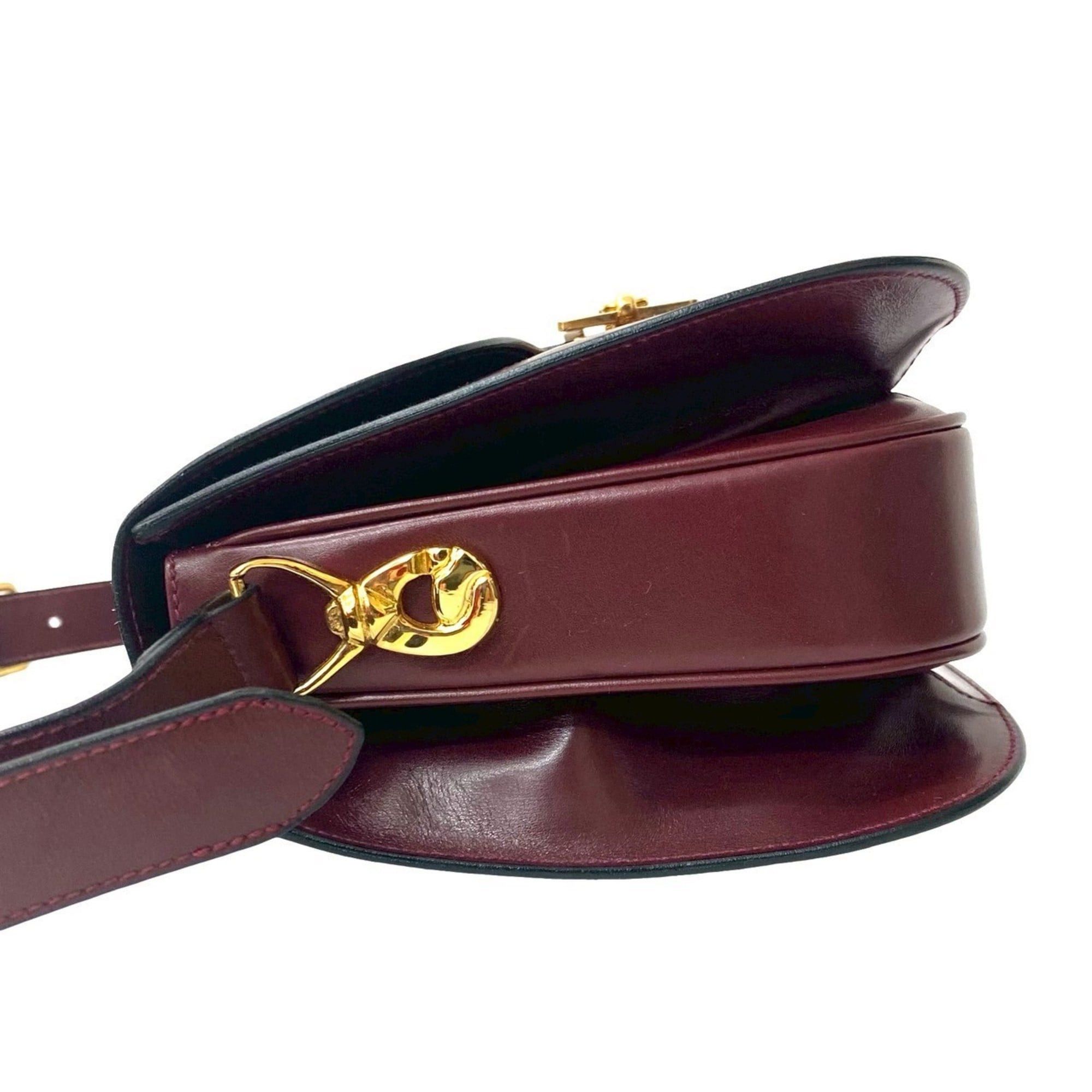 Celine CELINE Calf Leather Semi-Shoulder Bag, Bordeaux, 35930 Size ONE SIZE - 5 Thumbnail