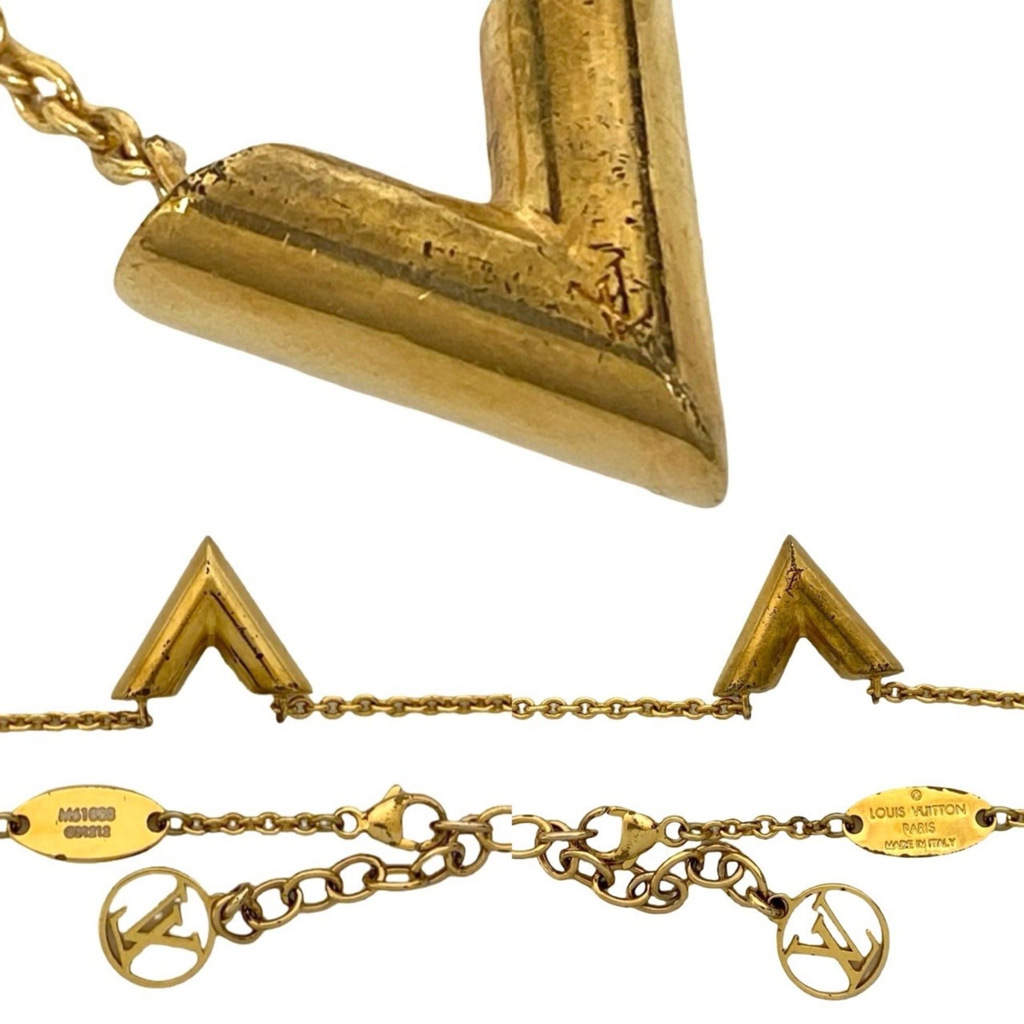 Louis Vuitton LOUIS VUITTON Essential V motif GP necklace pendant gold 151-1 Size ONE SIZE - 2 Thumbnail