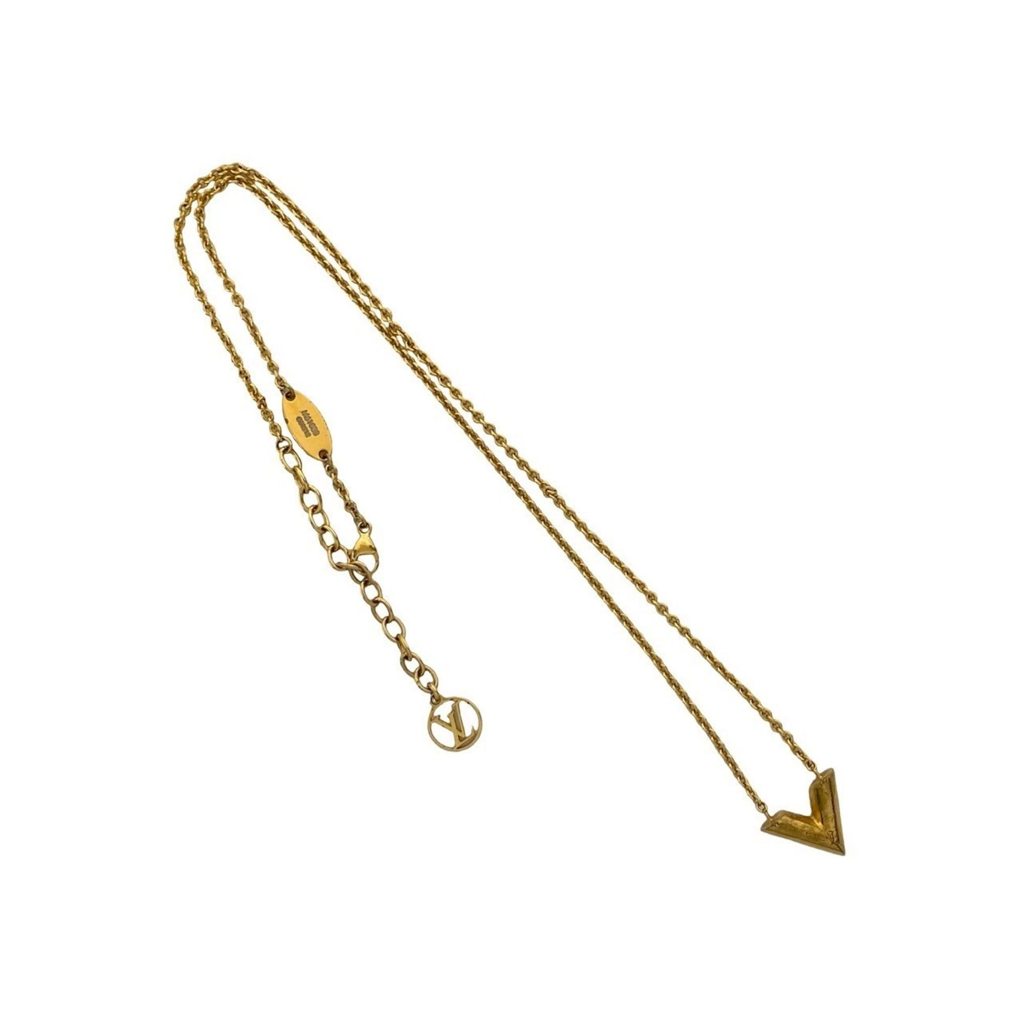 Louis Vuitton LOUIS VUITTON Essential V motif GP necklace pendant gold 151-1 Size ONE SIZE - 3 Thumbnail