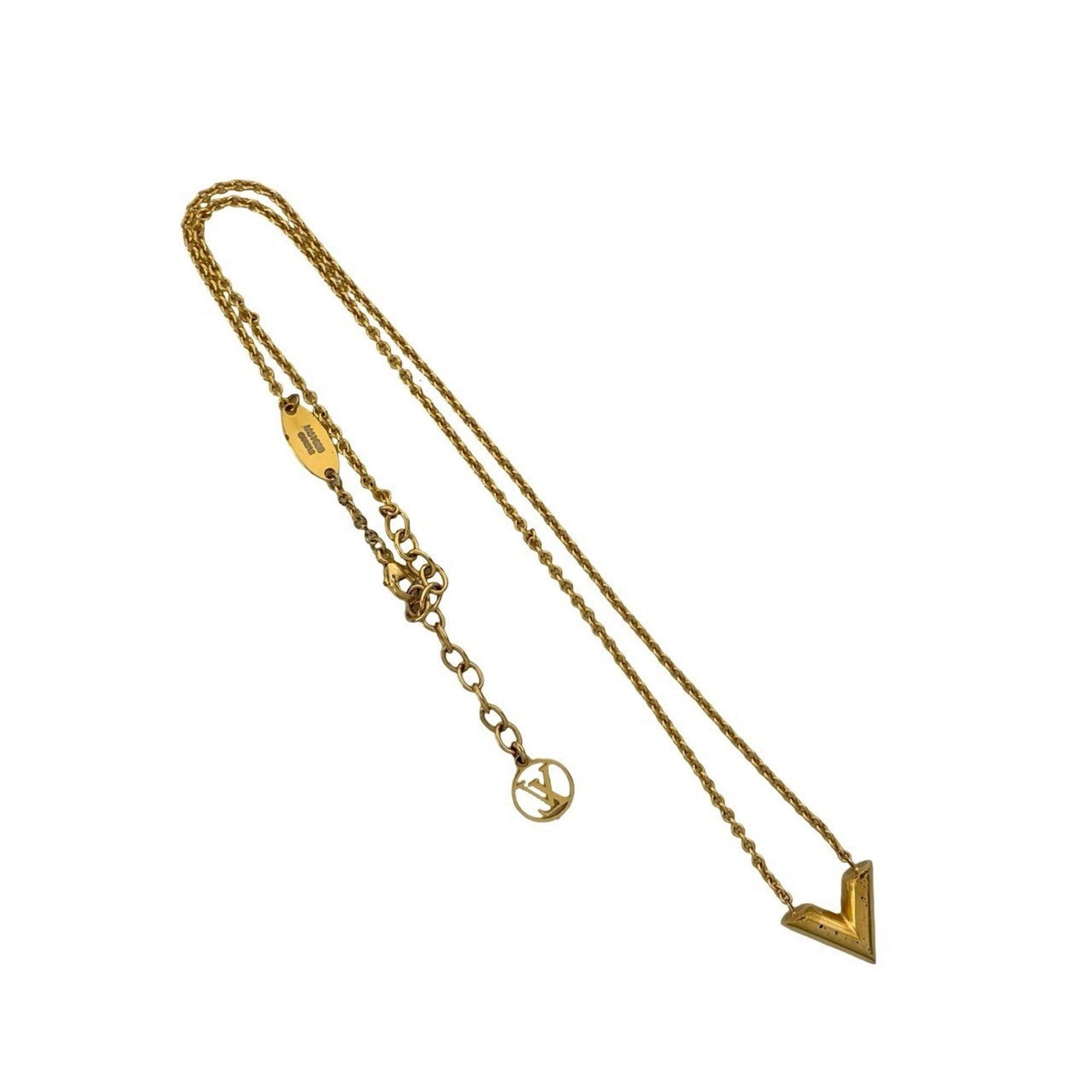 Louis Vuitton LOUIS VUITTON Essential V motif GP necklace pendant gold 151-1 Size ONE SIZE - 4 Thumbnail