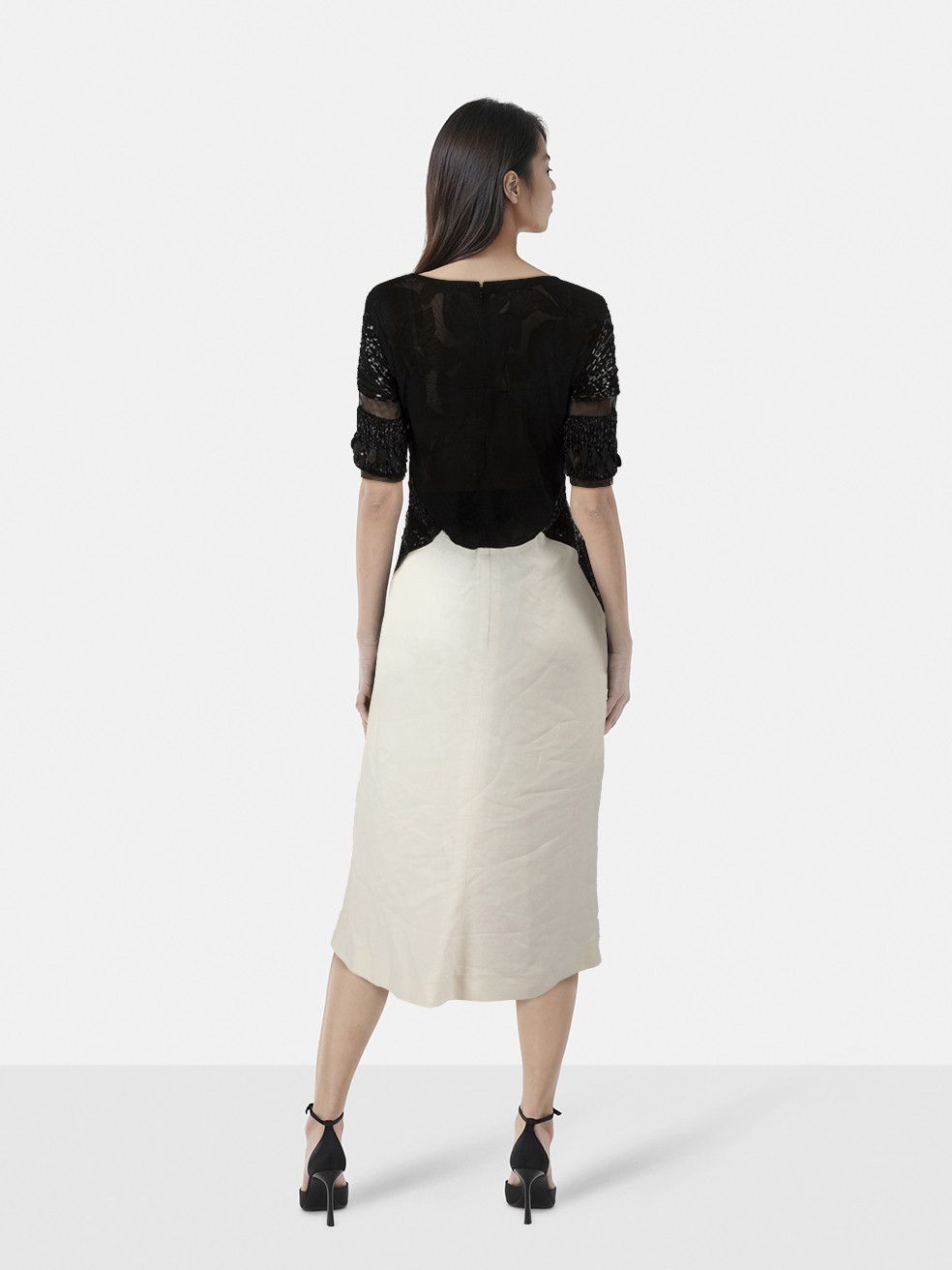 Escada Two Tone Embellished Panels Dress Size M / US 6-8 / IT 42-44 - 2 Thumbnail
