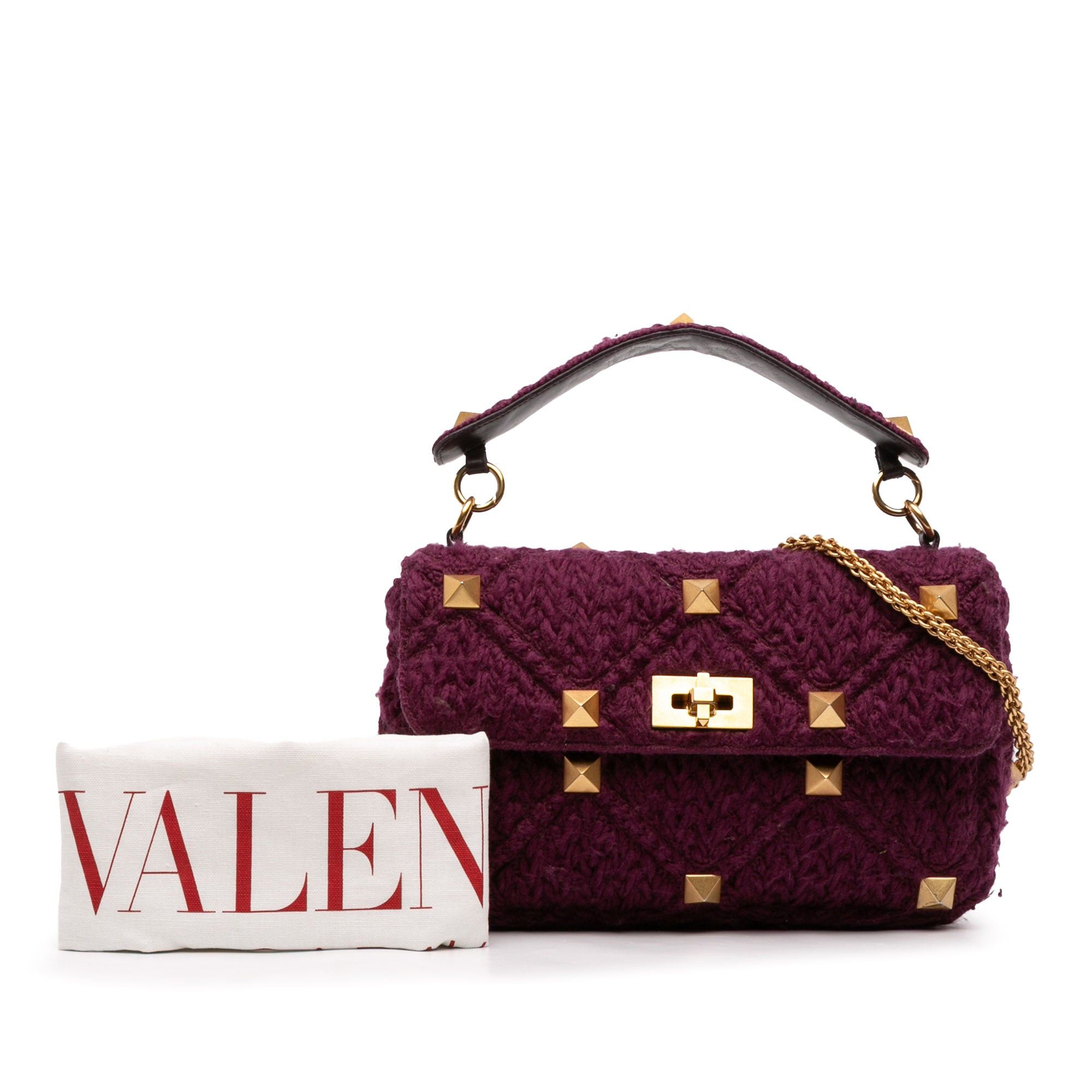 Valentino Large Knit Roman Stud Satchel Size ONE SIZE - 12 Thumbnail