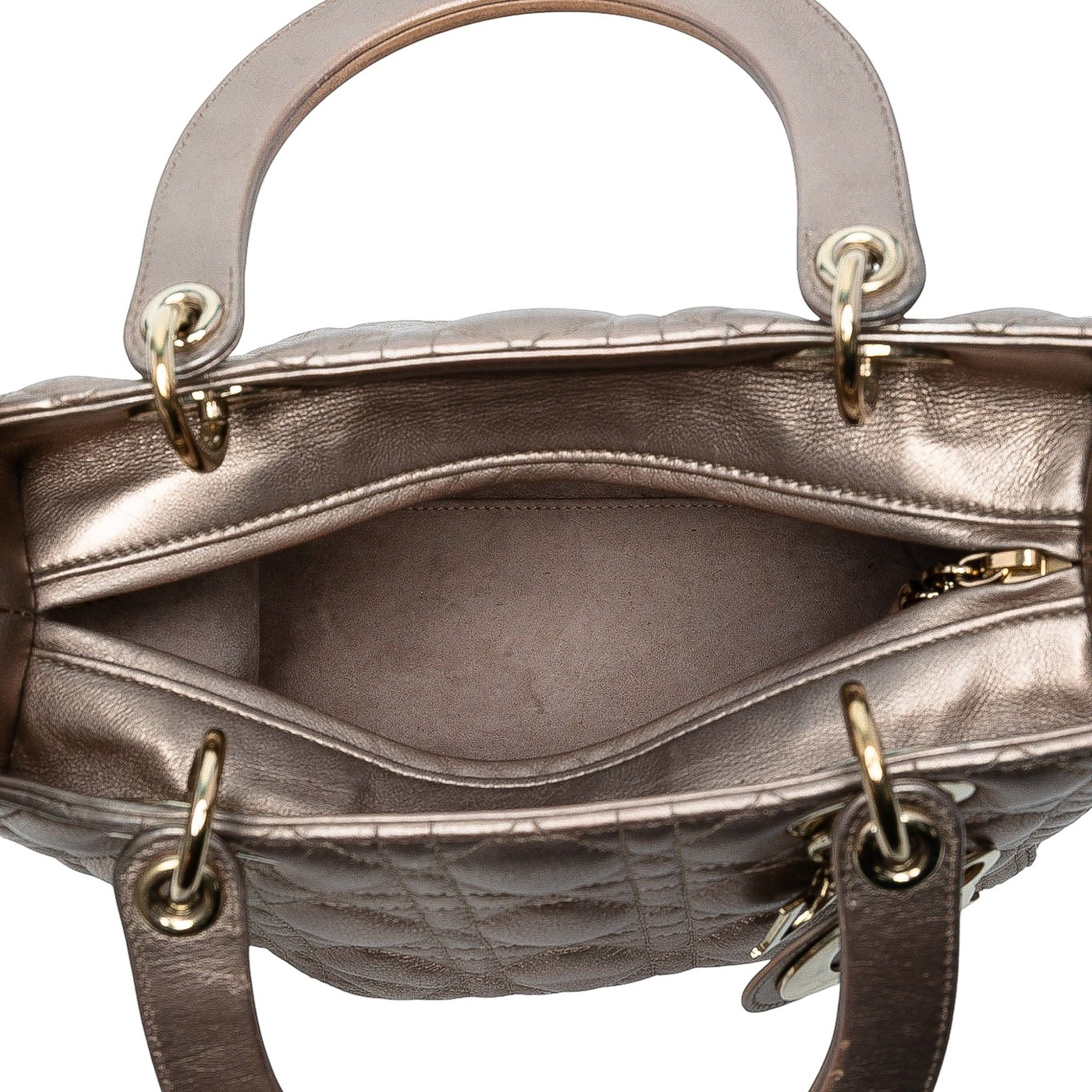 Dior Medium Metallic Lambskin Cannage Lady Dior Size ONE SIZE - 4 Thumbnail