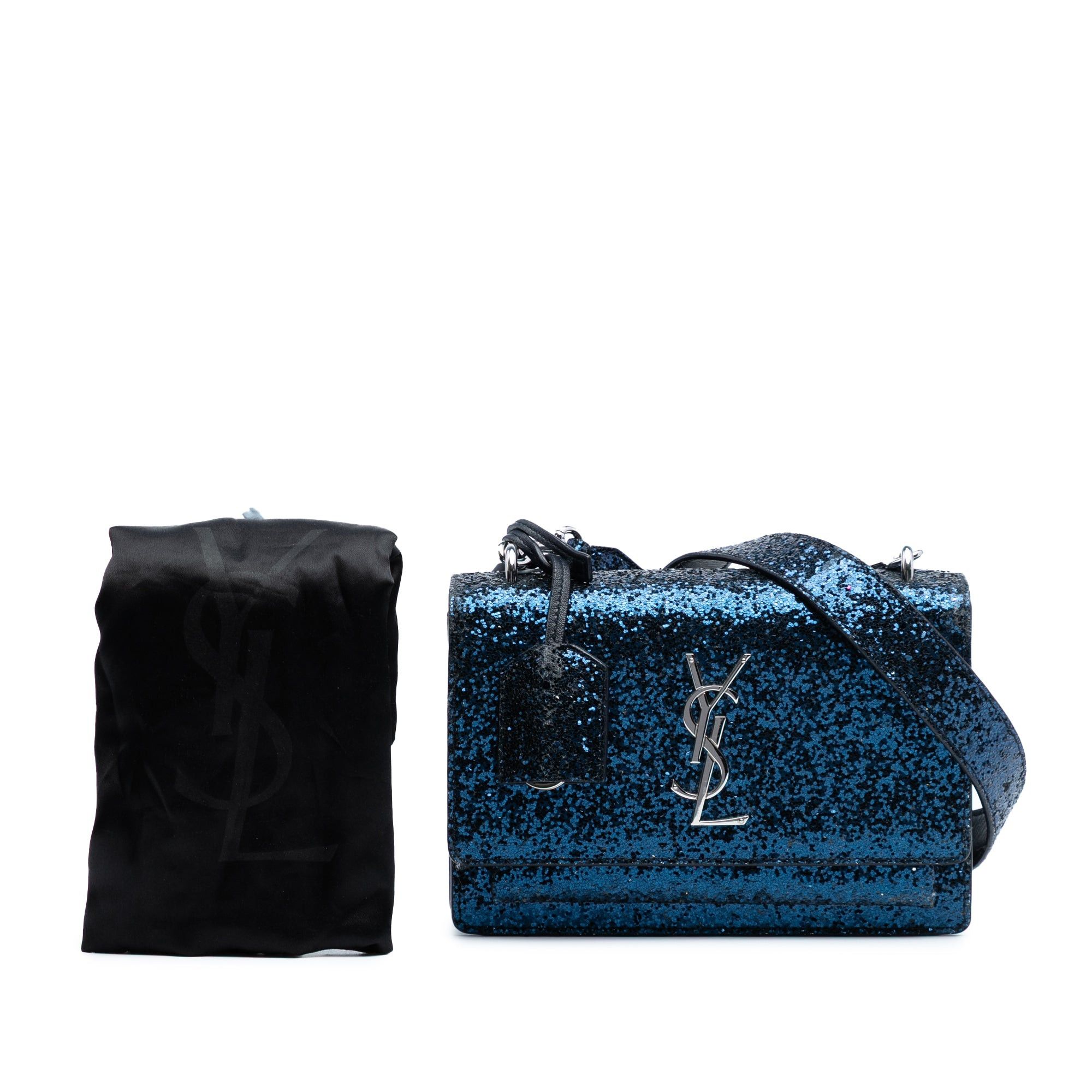 Saint Laurent Paris Small Glitter Leather Monogram Sunset Crossbody Size ONE SIZE - 8 Thumbnail