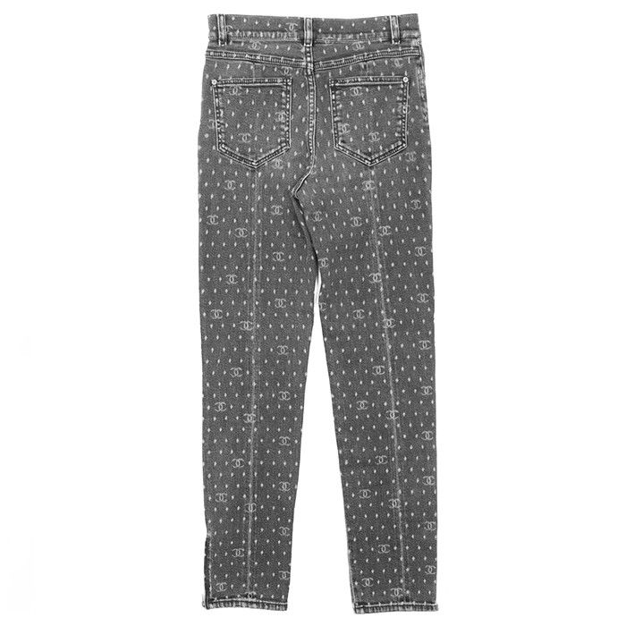 Chanel Chanel Chanel Signature Logo Dot Stretch Denim Jeans Textile Jeans P74514 DUTY FREE for USA Size ONE SIZE - 5 Thumbnail