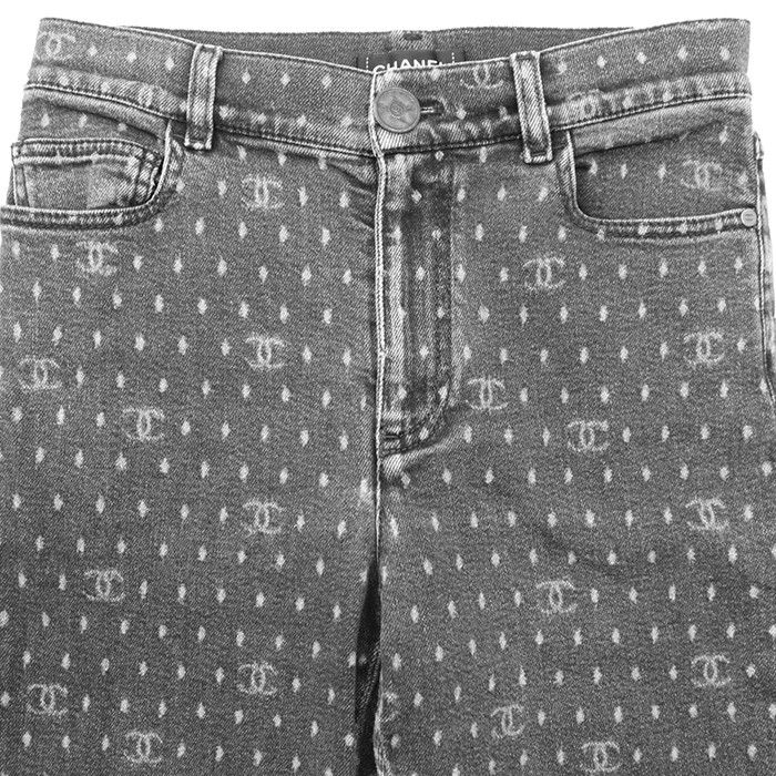 Chanel Chanel Chanel Signature Logo Dot Stretch Denim Jeans Textile Jeans P74514 DUTY FREE for USA Size ONE SIZE - 2 Thumbnail
