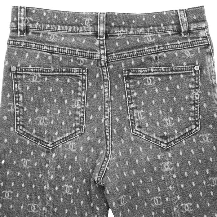 Chanel Chanel Chanel Signature Logo Dot Stretch Denim Jeans Textile Jeans P74514 DUTY FREE for USA Size ONE SIZE - 6 Thumbnail
