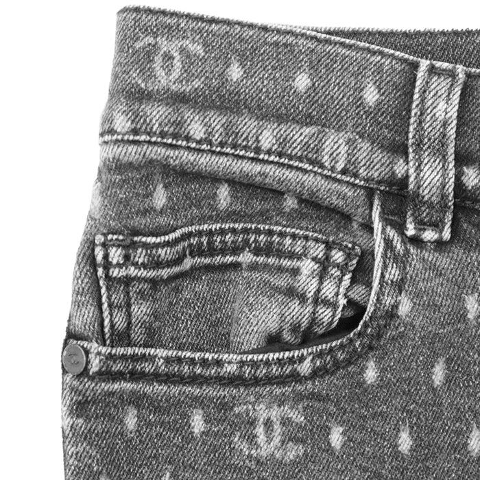 Chanel Chanel Chanel Signature Logo Dot Stretch Denim Jeans Textile Jeans P74514 DUTY FREE for USA Size ONE SIZE - 12 Thumbnail