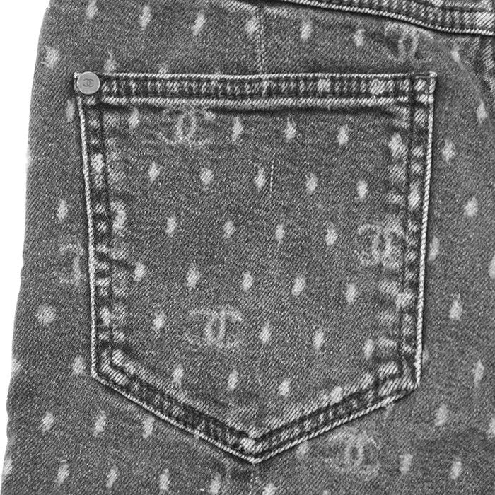 Chanel Chanel Chanel Signature Logo Dot Stretch Denim Jeans Textile Jeans P74514 DUTY FREE for USA Size ONE SIZE - 7 Thumbnail