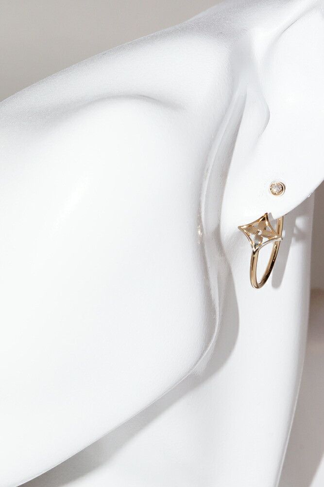 Louis Vuitton Louis Vuitton Louis Vuitton Monogram Idylle Au750 Diamond Single Earring Precious Metal Earrings Q96332 DUTY FREE for USA Size ONE SIZE - 2 Thumbnail