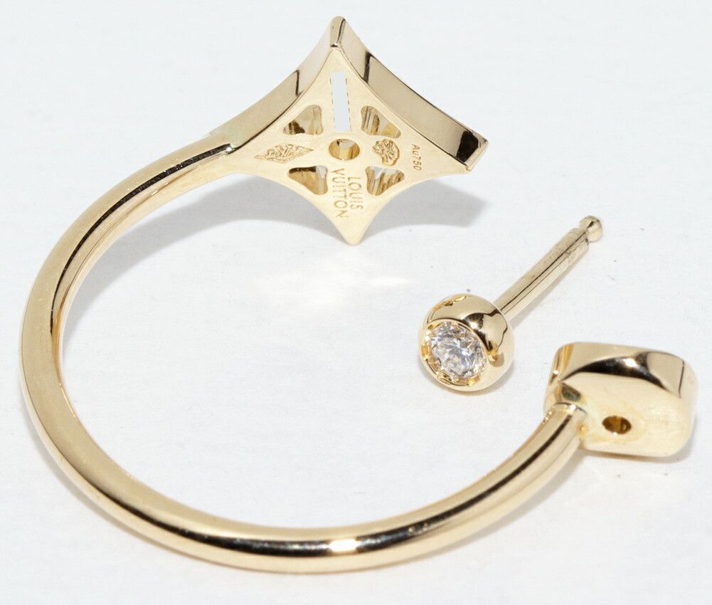 Louis Vuitton Louis Vuitton Louis Vuitton Monogram Idylle Au750 Diamond Single Earring Precious Metal Earrings Q96332 DUTY FREE for USA Size ONE SIZE - 4 Thumbnail