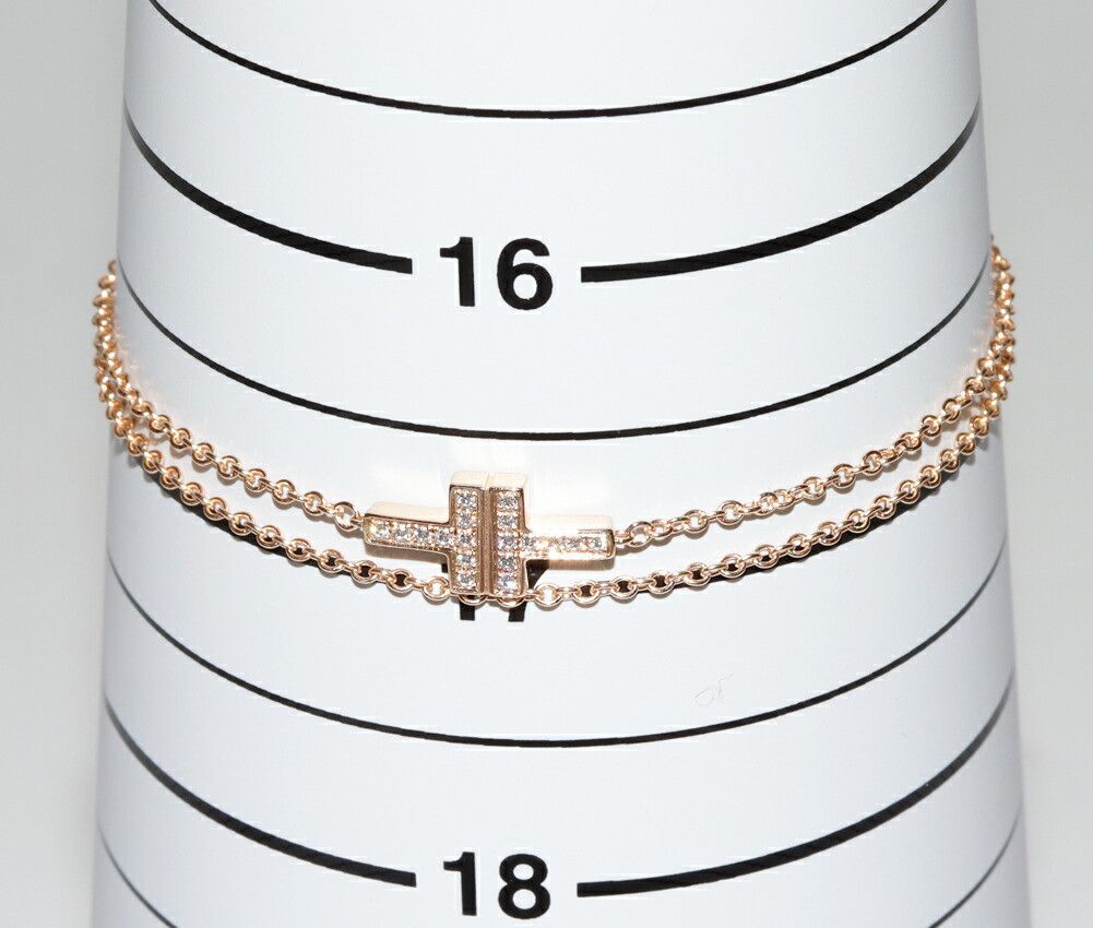 Tiffany & Co. Tiffany & Co. Tiffany & Co. T TWO Au750 Pink Gold Diamond Bracelet Precious Metal Bracelet DUTY FREE for USA Size ONE SIZE - 2 Thumbnail