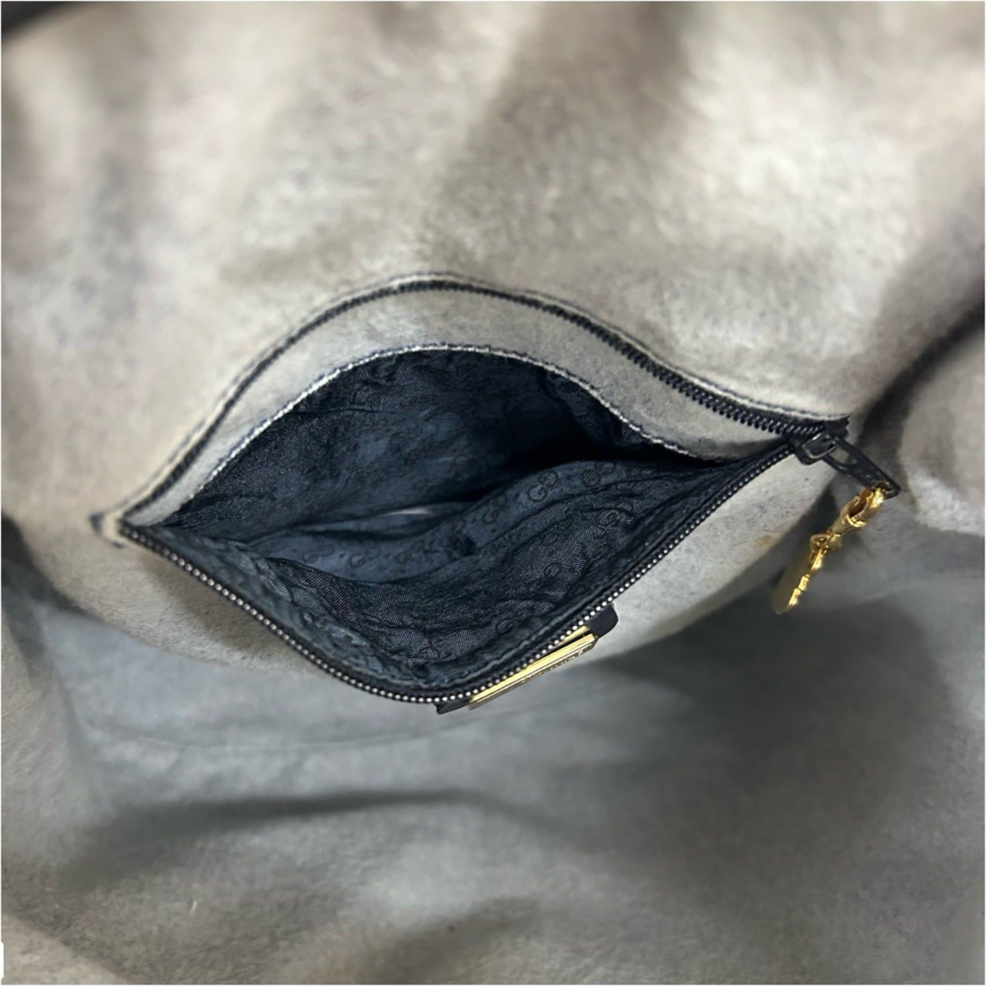 Gucci GUCCI Old Gucci Micro GG Leather Drawstring Shoulder Bag, Navy, 95735 Size ONE SIZE - 10 Thumbnail