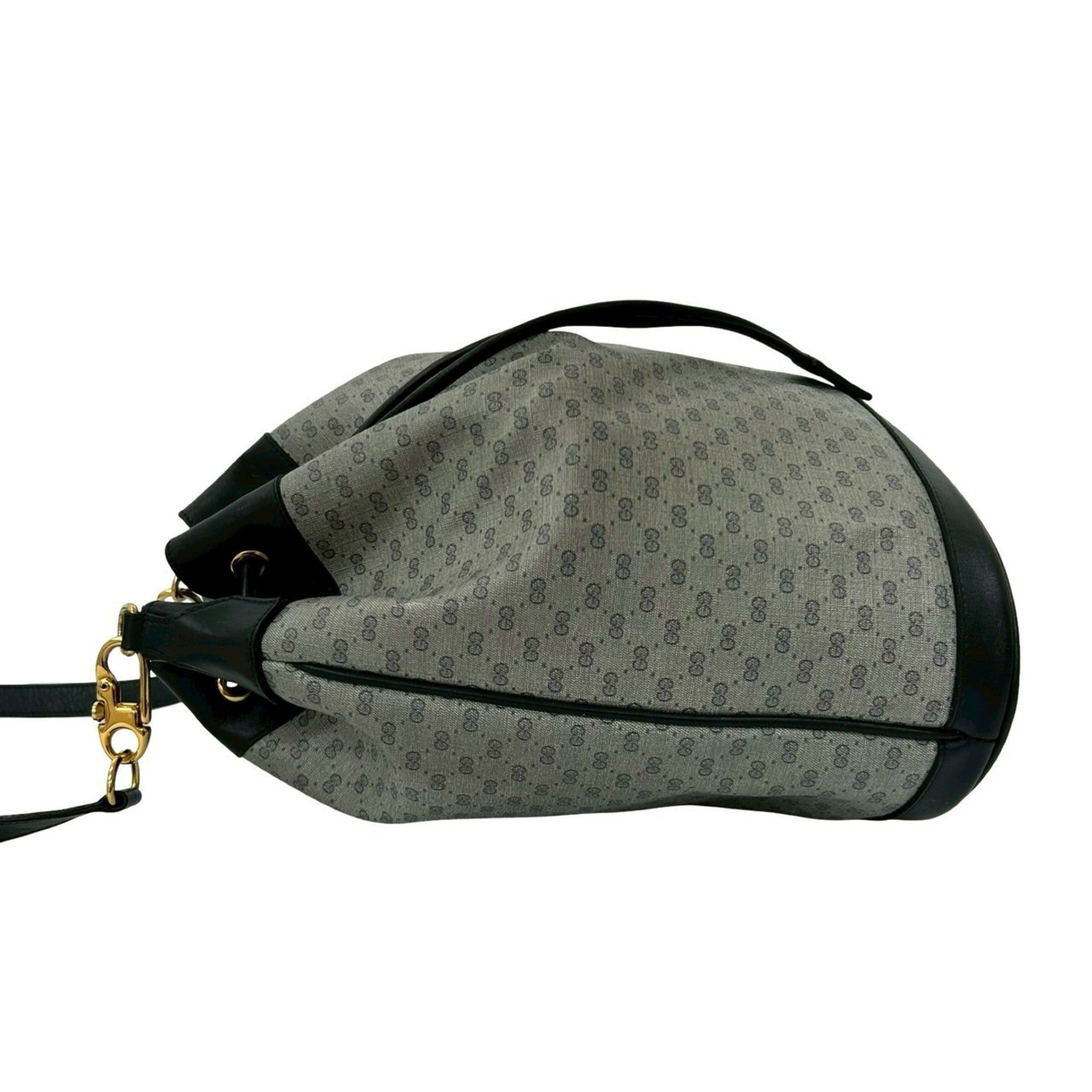 Gucci GUCCI Old Gucci Micro GG Leather Drawstring Shoulder Bag, Navy, 95735 Size ONE SIZE - 5 Thumbnail