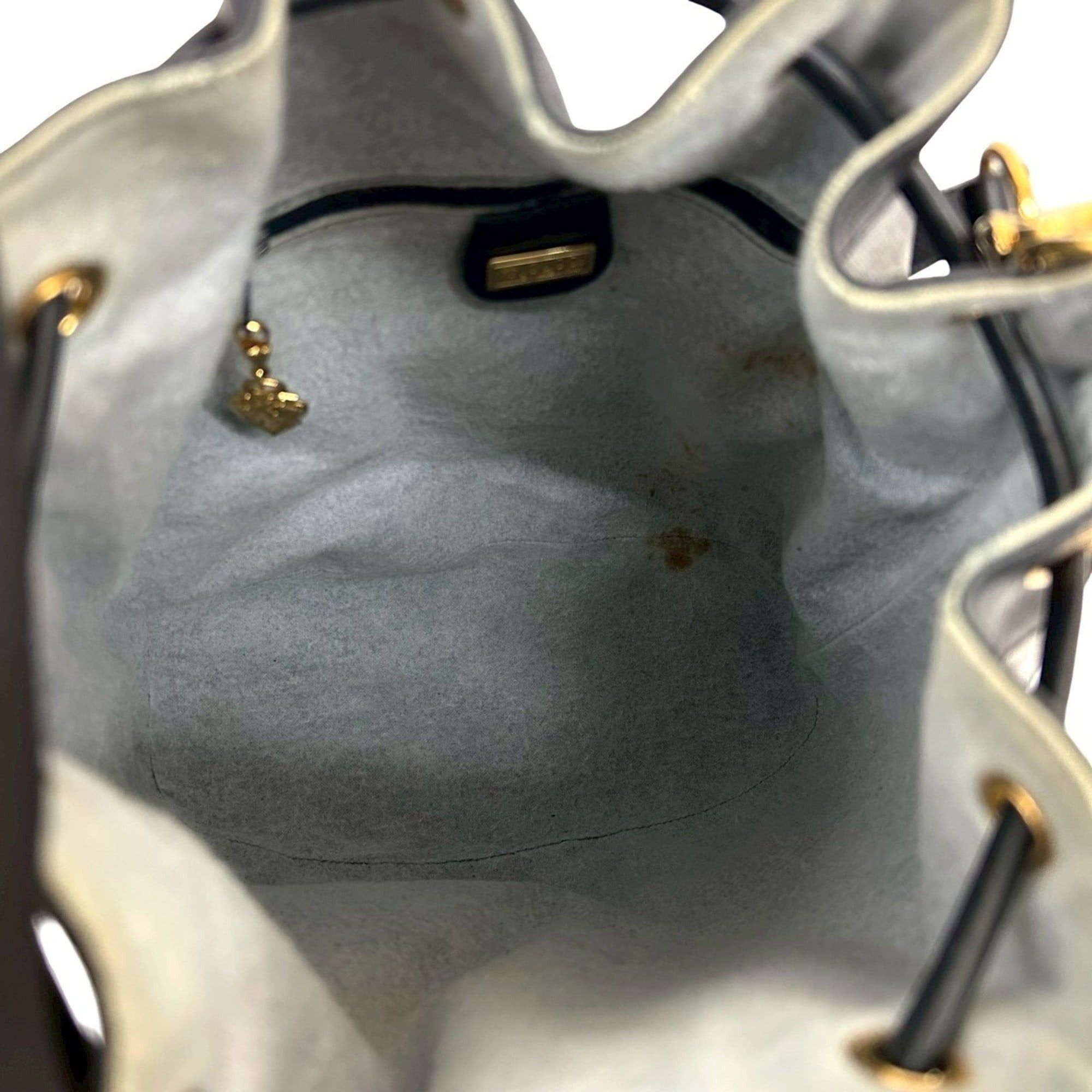 Gucci GUCCI Old Gucci Micro GG Leather Drawstring Shoulder Bag, Navy, 95735 Size ONE SIZE - 9 Thumbnail