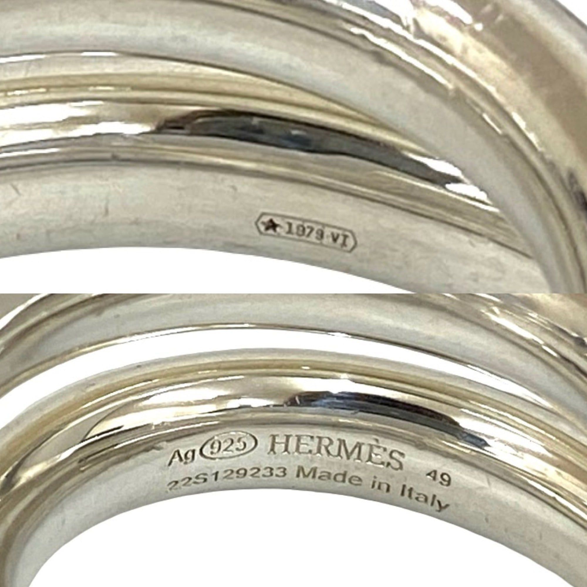 Hermes HERMES Vertige Silver 925 Ring, Size 8, Women's, 36907 Size ONE SIZE - 2 Thumbnail