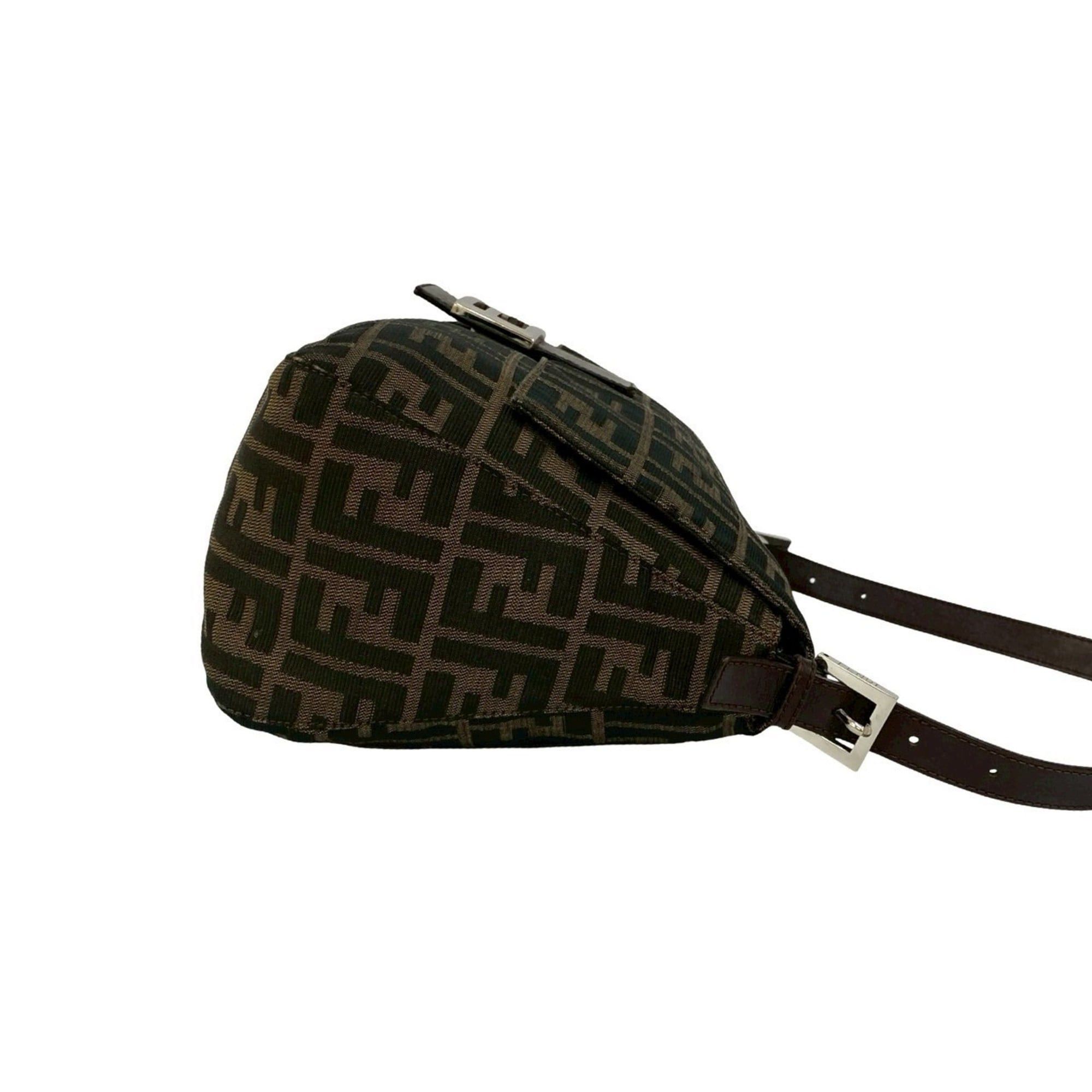 Fendi FENDI Mamma Bucket Zucca FF Canvas and Leather Semi-Shoulder Bag Handbag Brown 22183 Size ONE SIZE - 6 Thumbnail